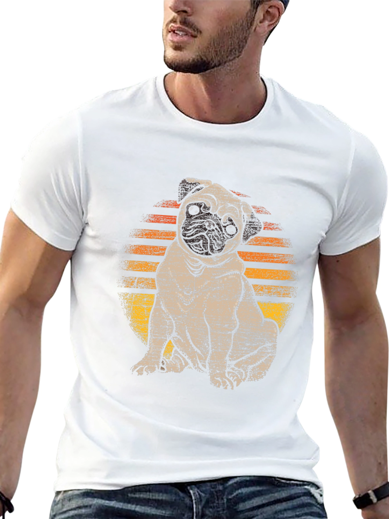 Pug Sunset T-Shirt - Cute Dog Graphic Tee