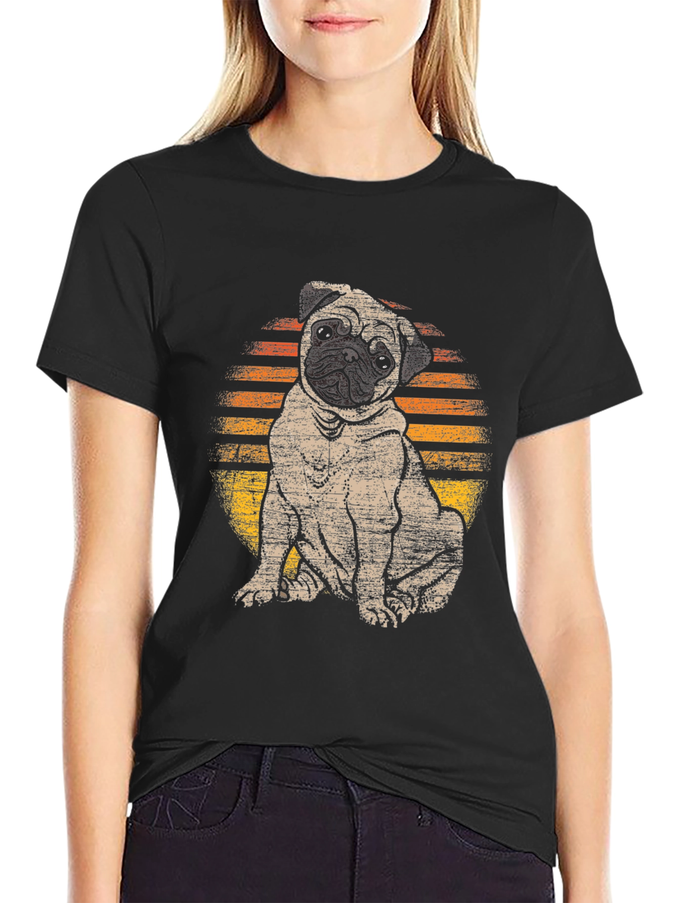 Pug Sunset T-Shirt - Cute Dog Graphic Tee