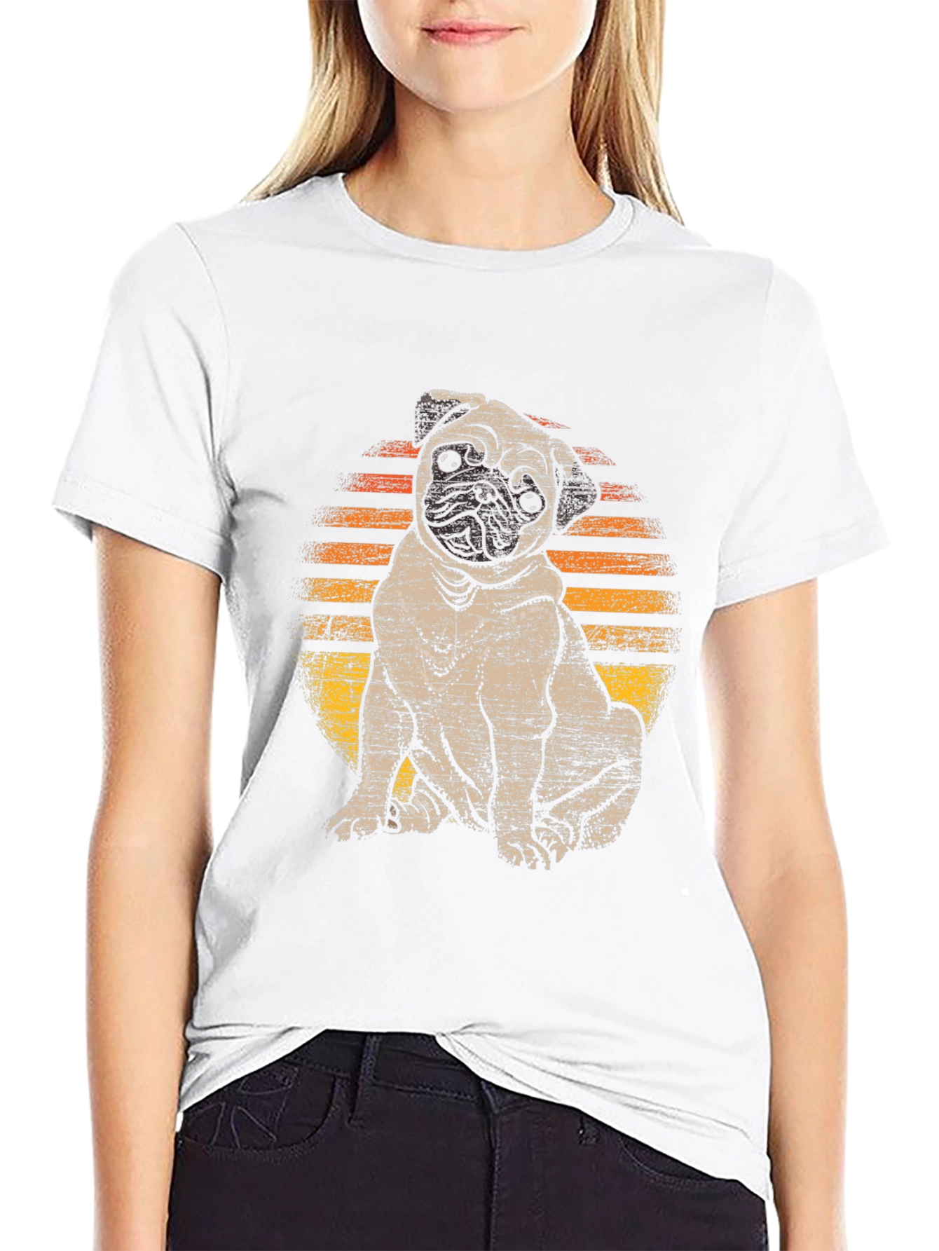 Pug Sunset T-Shirt - Cute Dog Graphic Tee