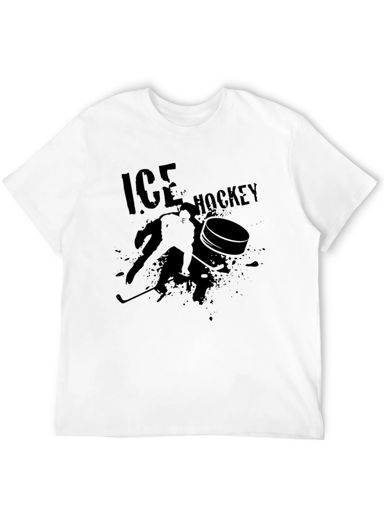 Ice Hockey Graphic Tee - Black