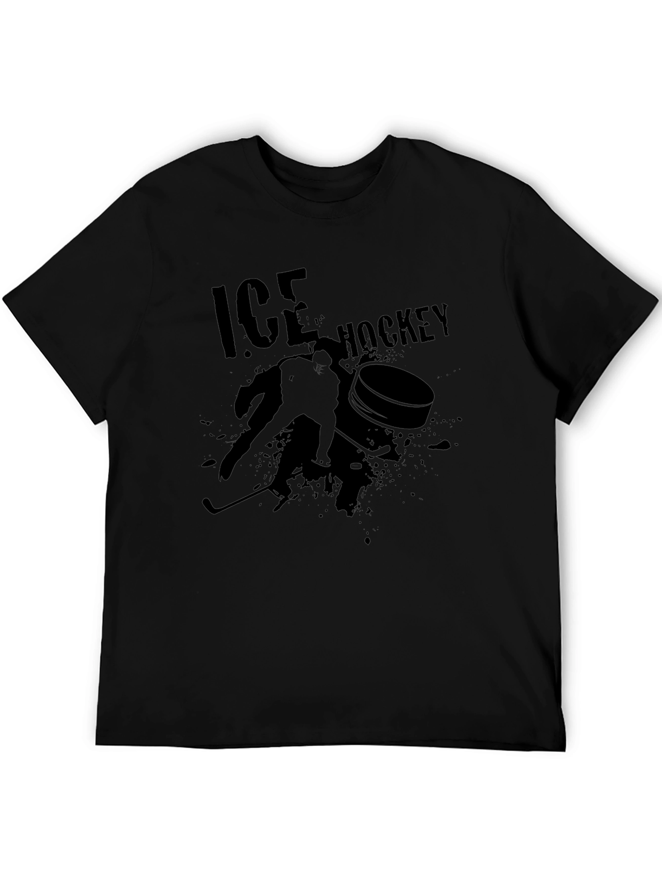 Ice Hockey Graphic Tee - Black