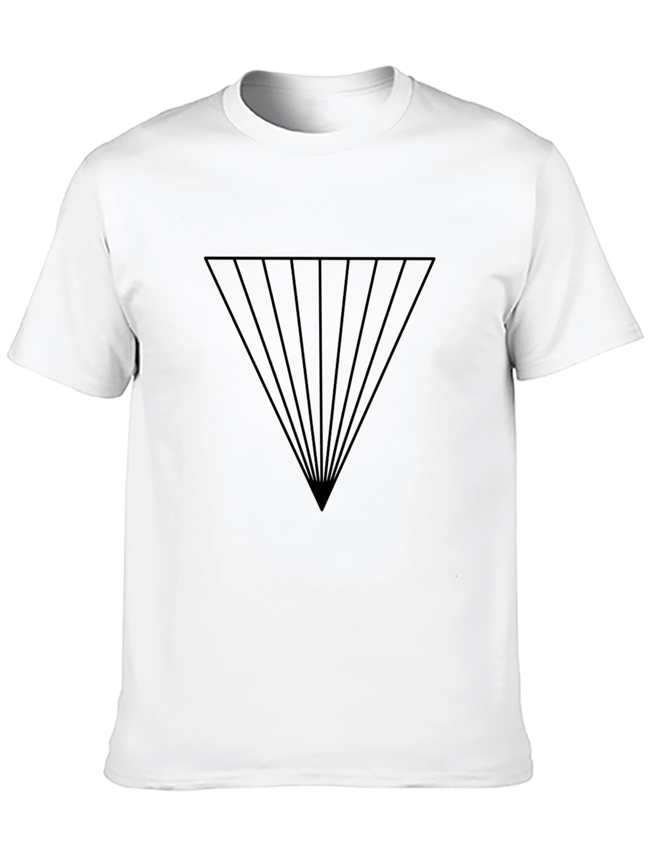 Modern Geometric Triangle Graphic Tee - Black