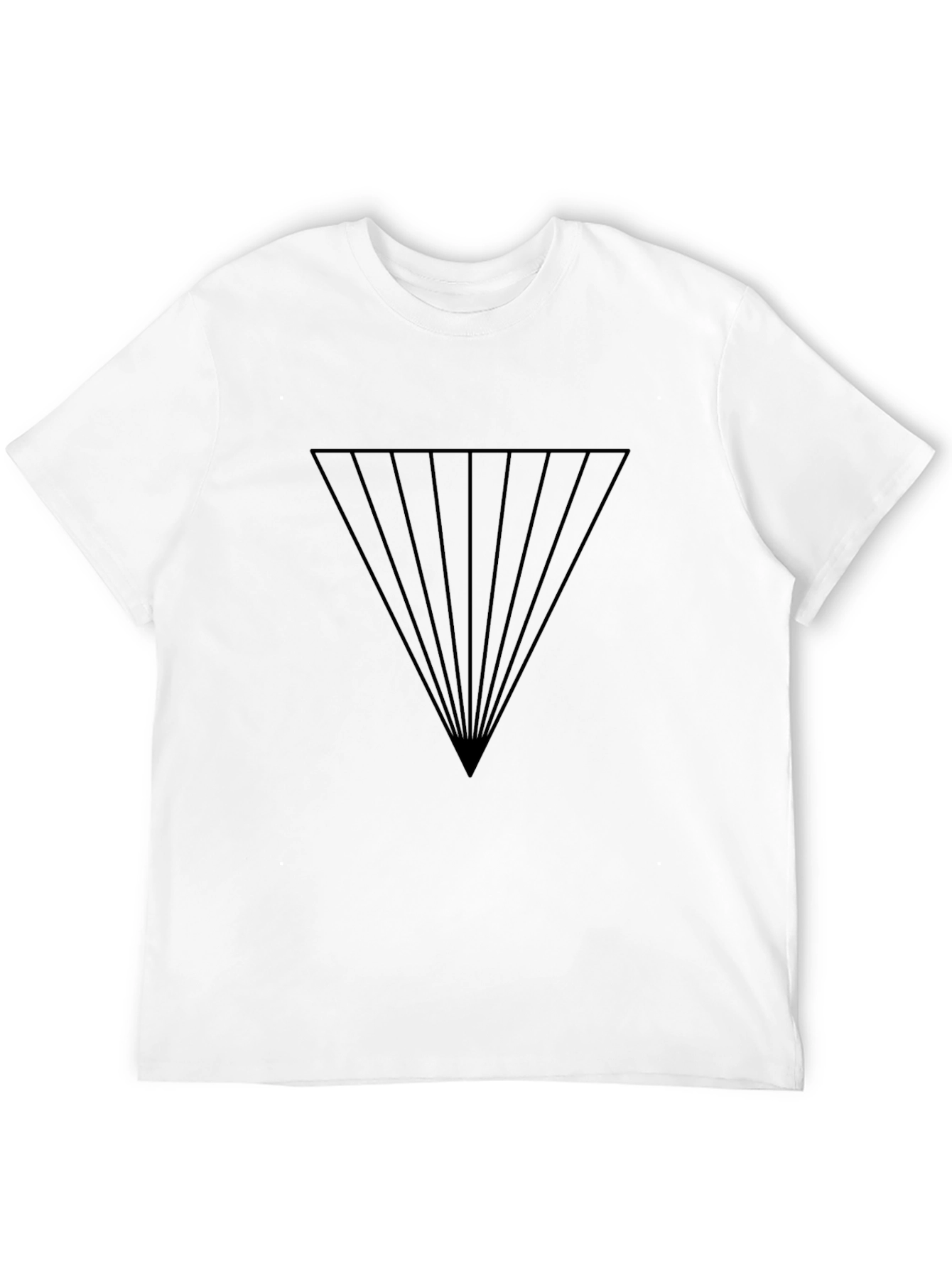 Modern Geometric Triangle Graphic Tee - Black