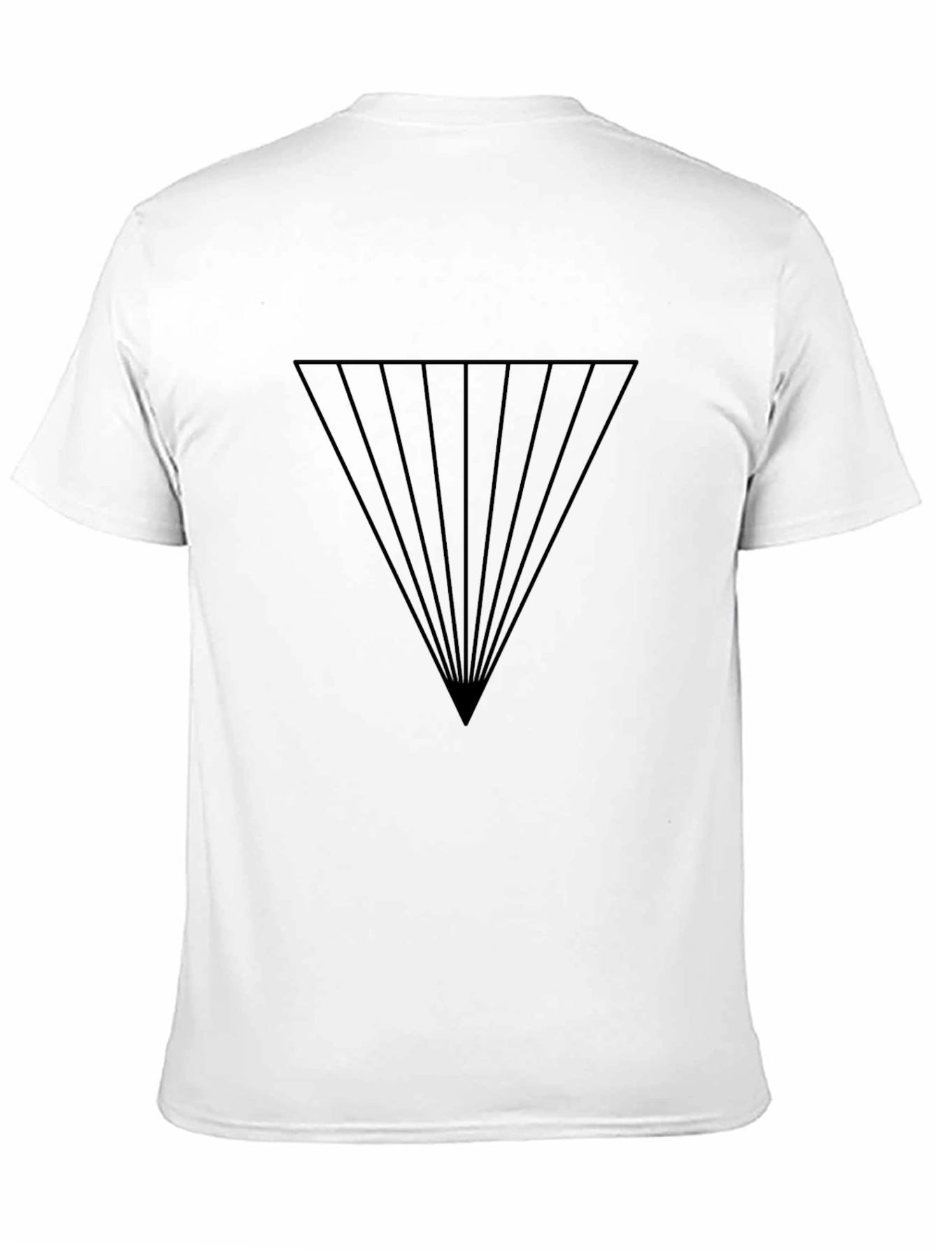 Modern Geometric Triangle Graphic Tee - Black
