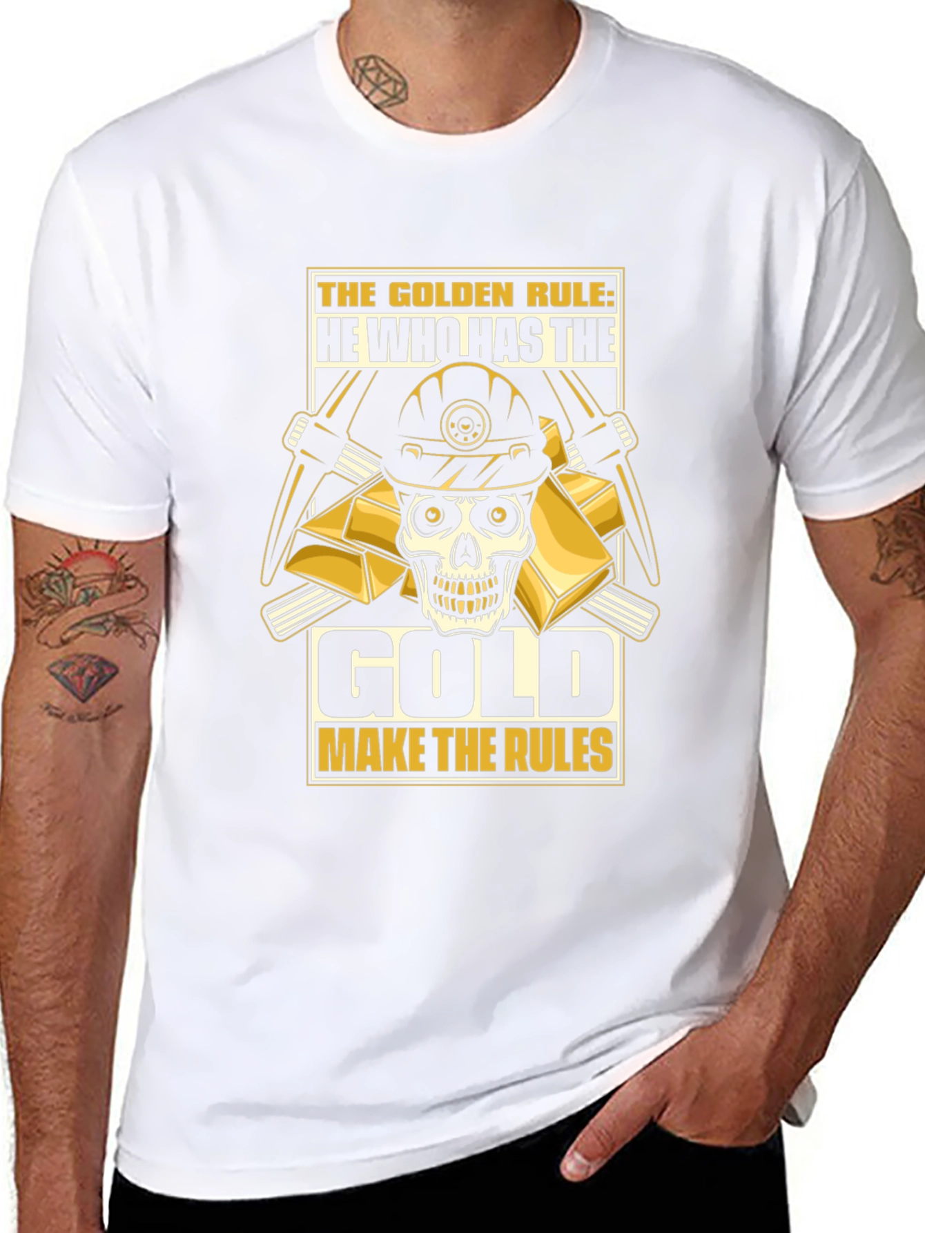 Golden Rule Miner Skull T-Shirt