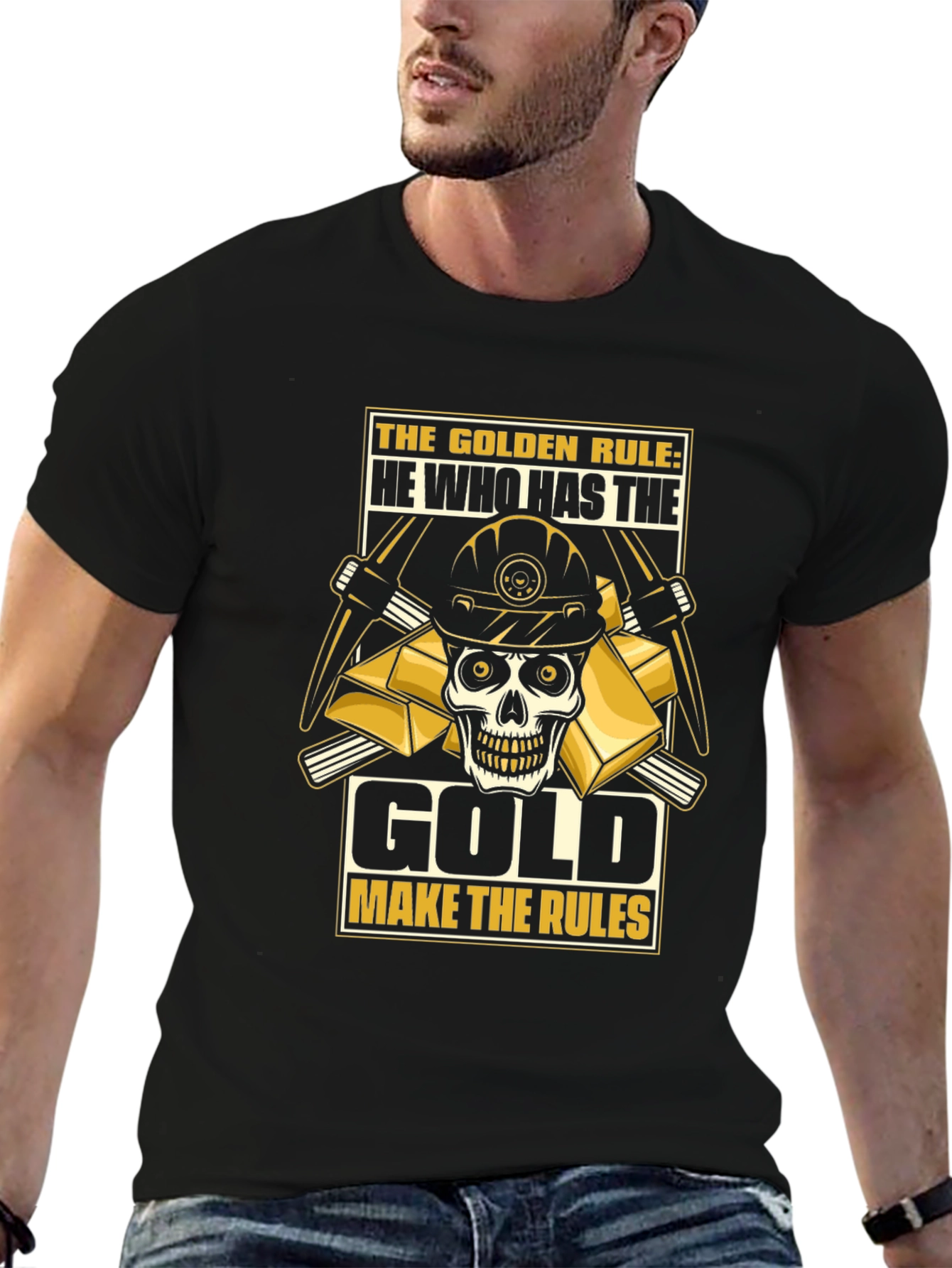 Golden Rule Miner Skull T-Shirt