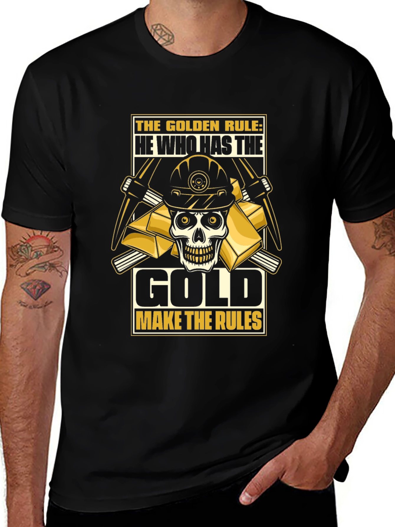 Golden Rule Miner Skull T-Shirt