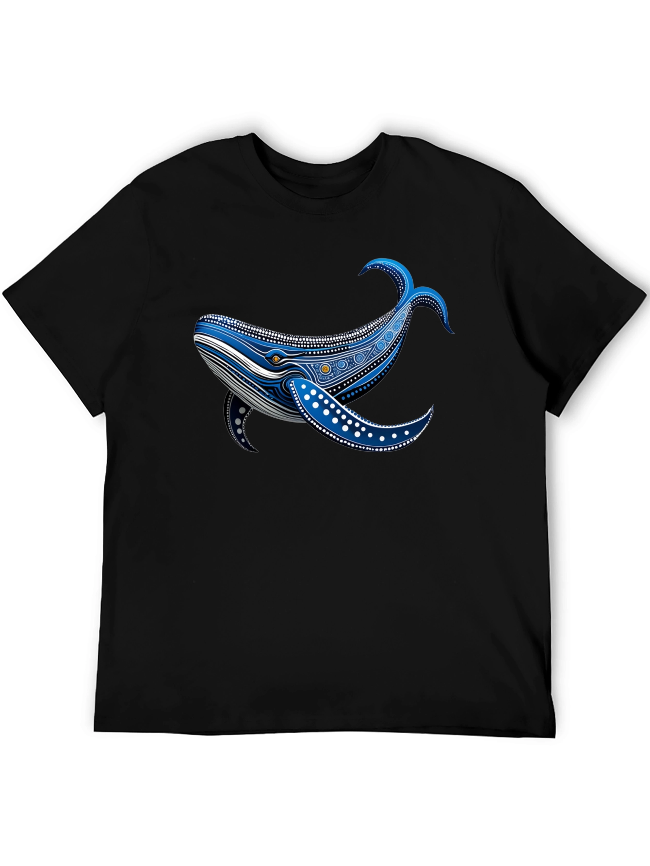 Whale Print Black T-Shirt - Unique Design
