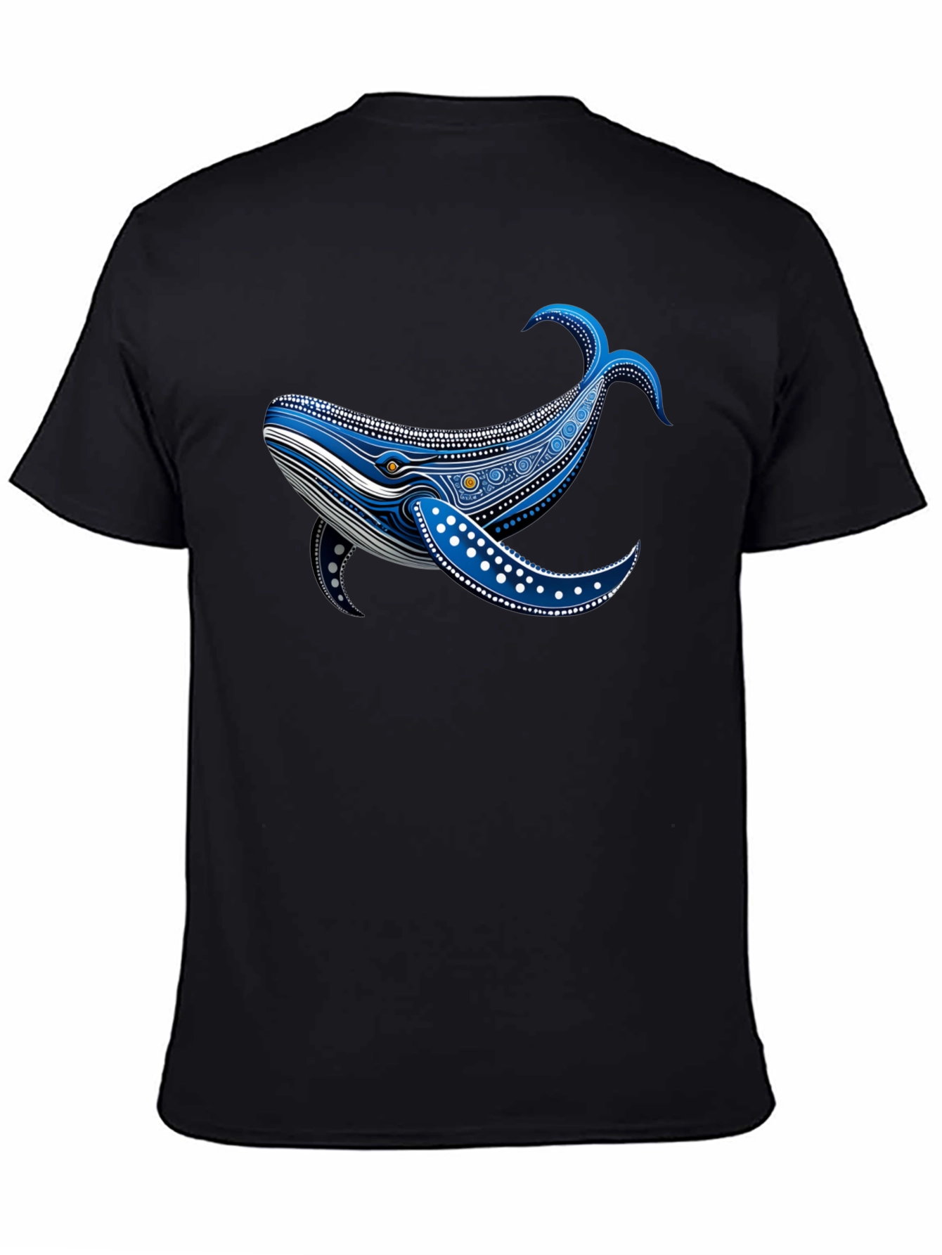 Whale Print Black T-Shirt - Unique Design