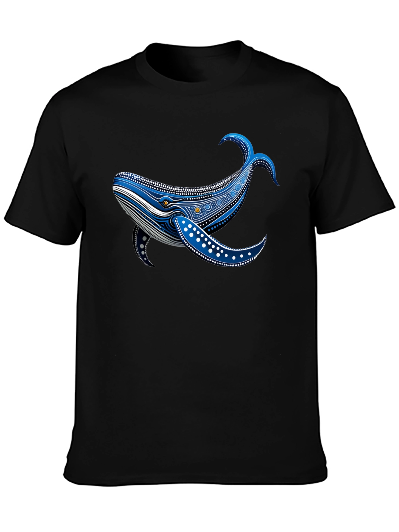 Whale Print Black T-Shirt - Unique Design