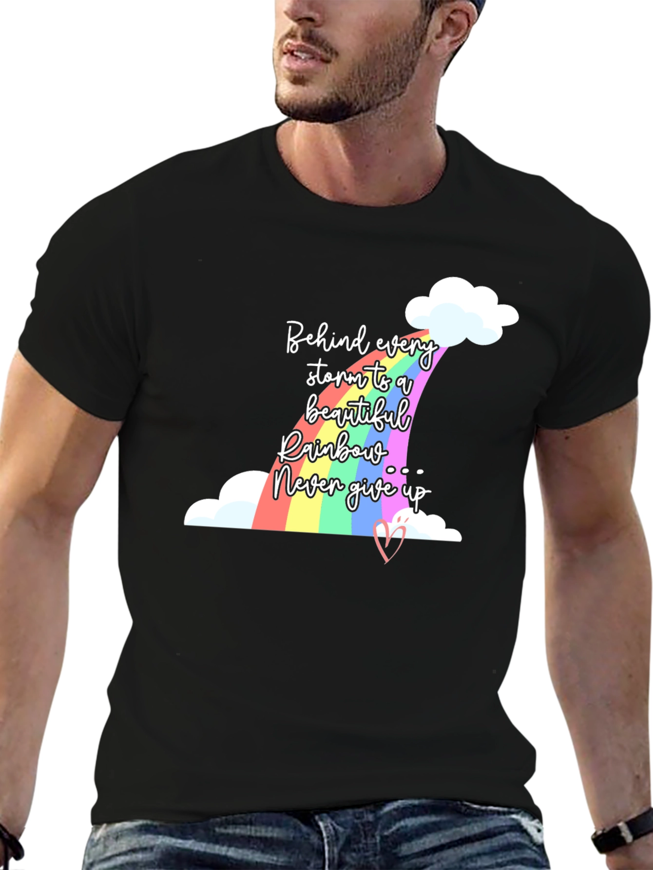 Rainbow T-Shirt - Behind Every Storm Graphic Tee