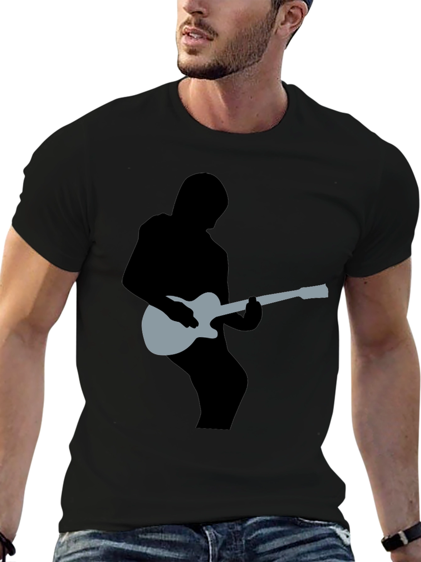 Guitar Silhouette Graphic Tee - Musicians Style