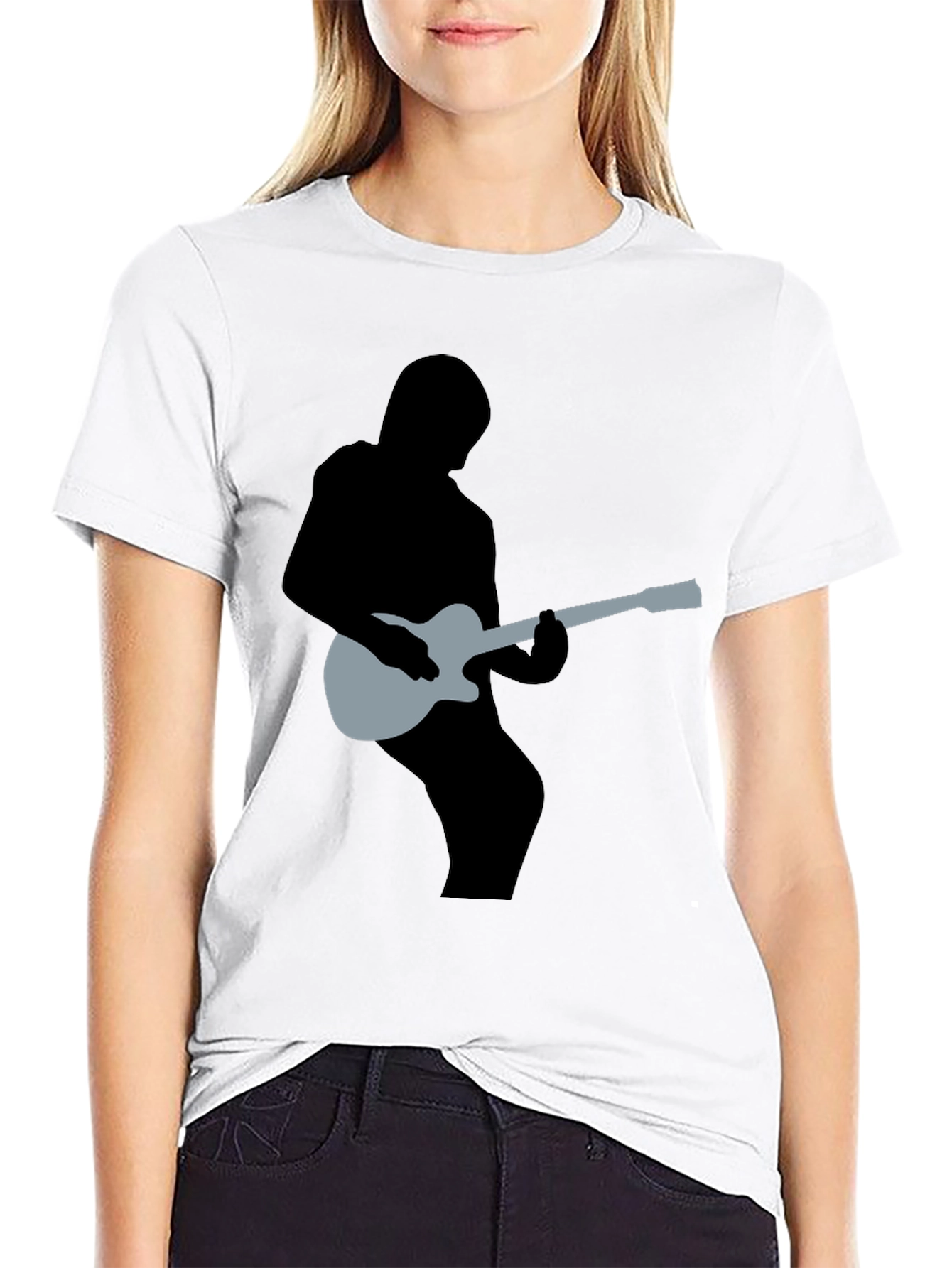 Guitar Silhouette Graphic Tee - Musicians Style
