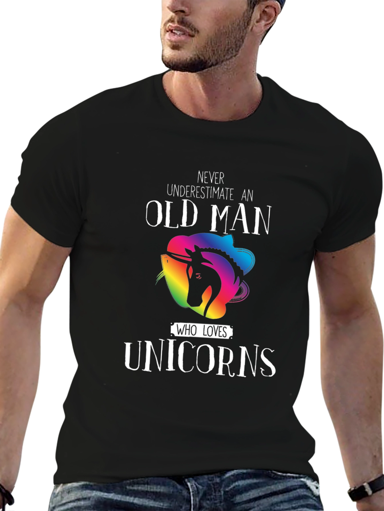 Old Man Unicorn Lover T-Shirt