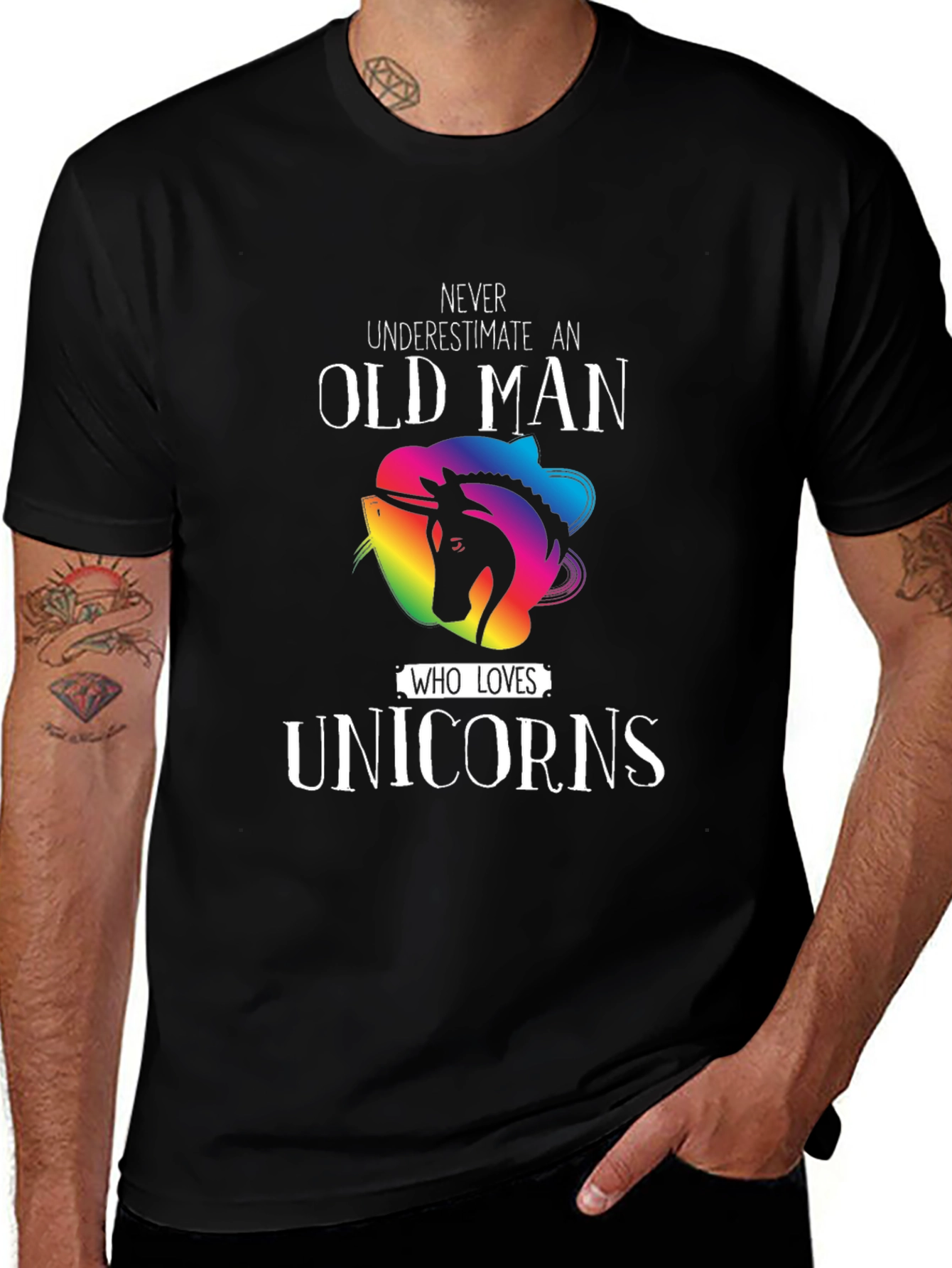 Old Man Unicorn Lover T-Shirt