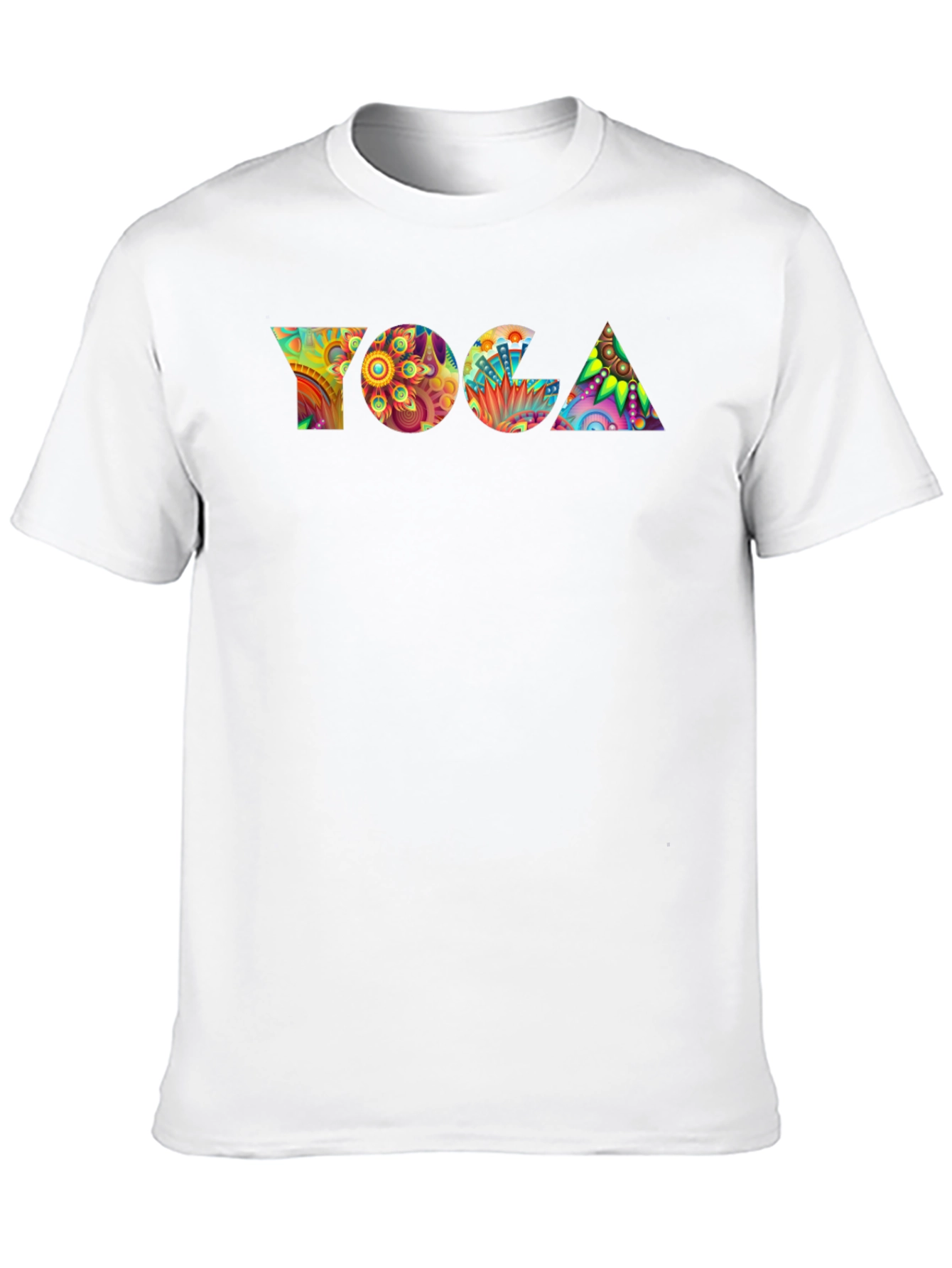 Yoga Mandala Art Print Black T-Shirt