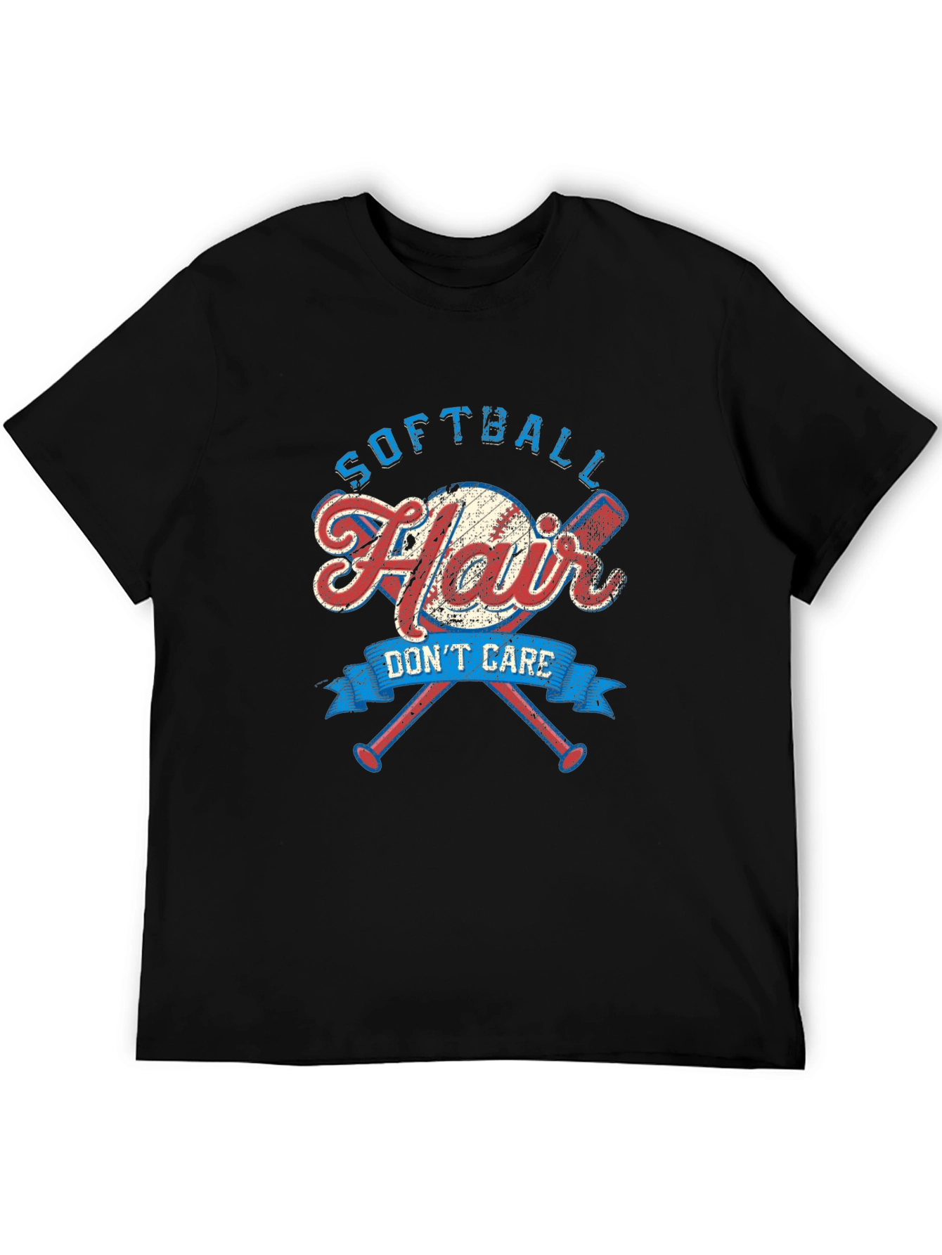 Softball Hair Dont Care Graphic Tee