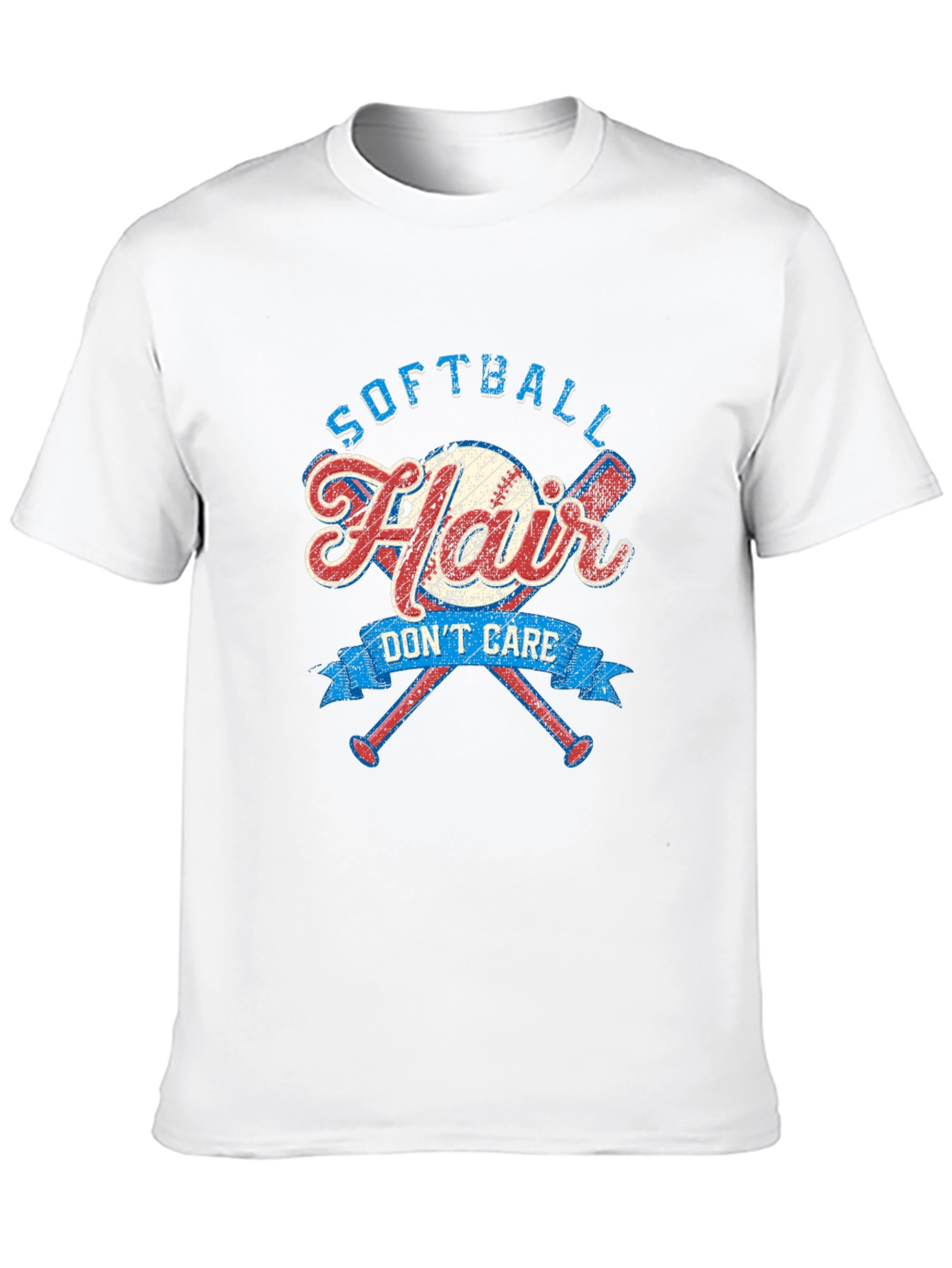 Softball Hair Dont Care Graphic Tee