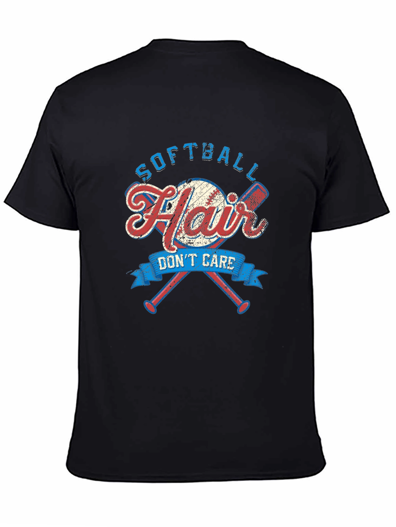Softball Hair Dont Care Graphic Tee