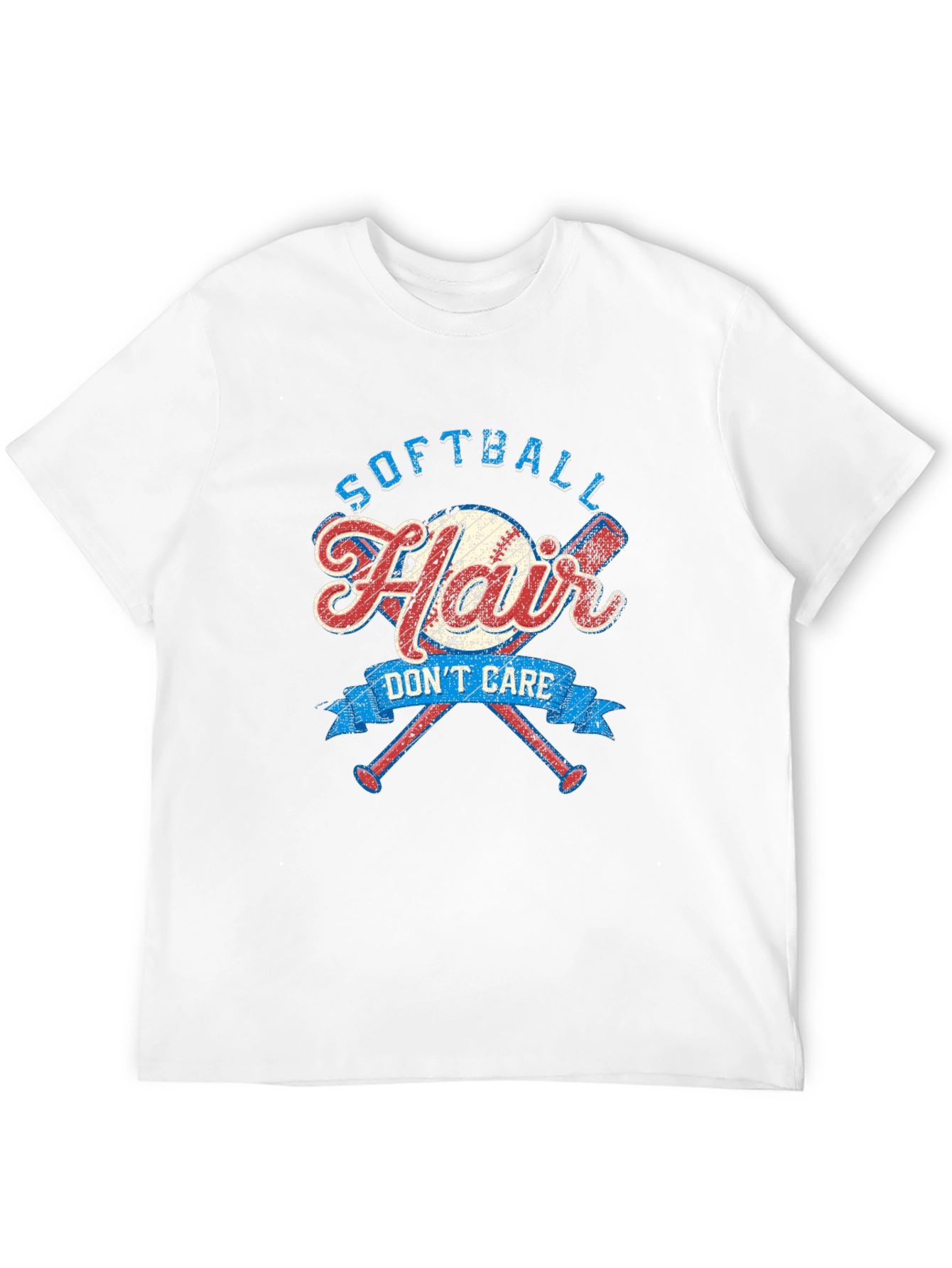Softball Hair Dont Care Graphic Tee