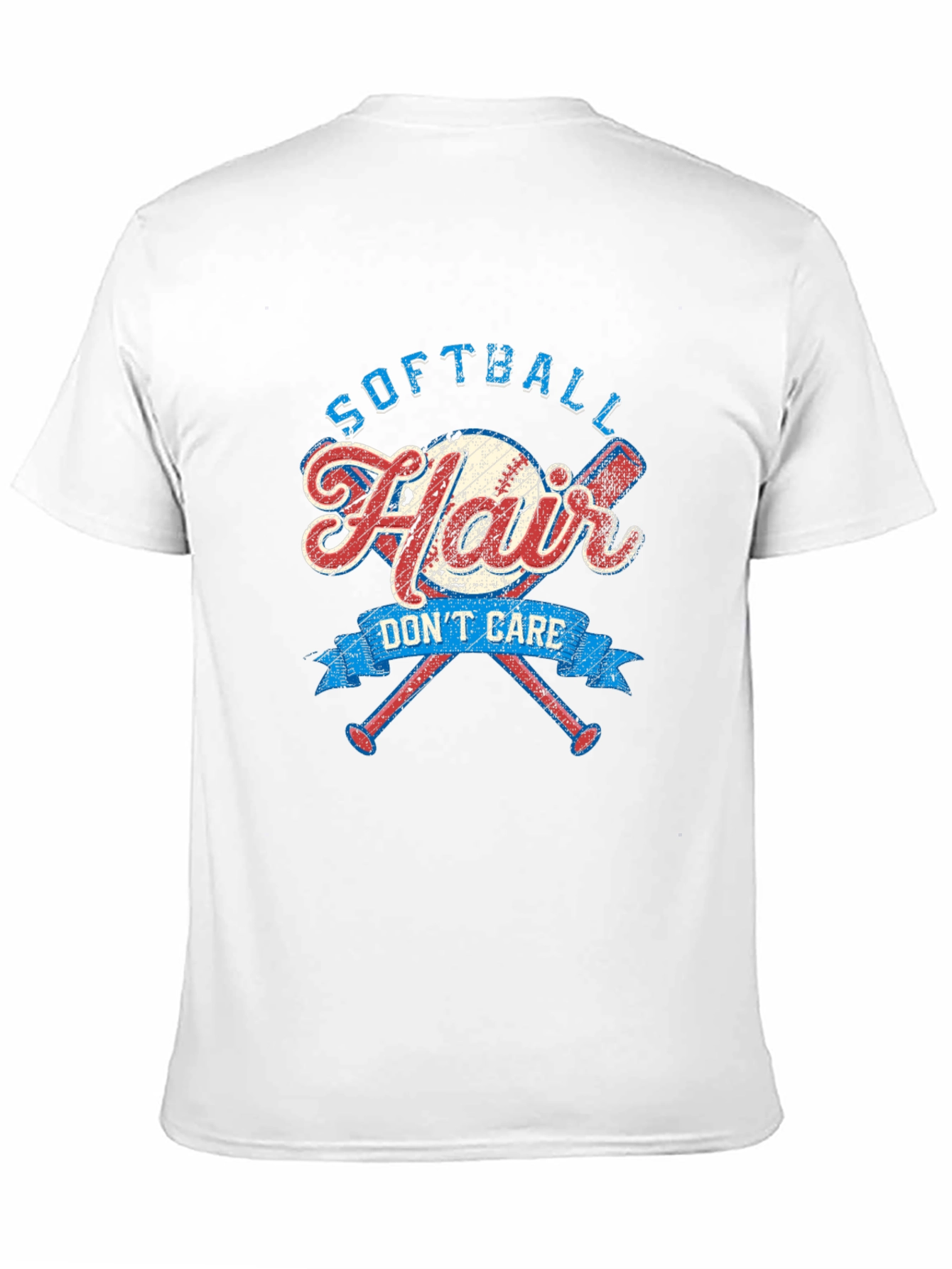 Softball Hair Dont Care Graphic Tee
