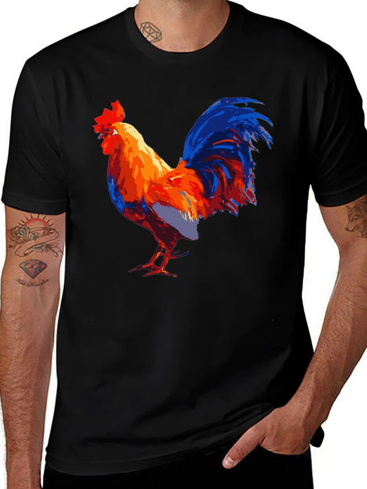 Bold Rooster Graphic Tee - Mens Black T-Shirt