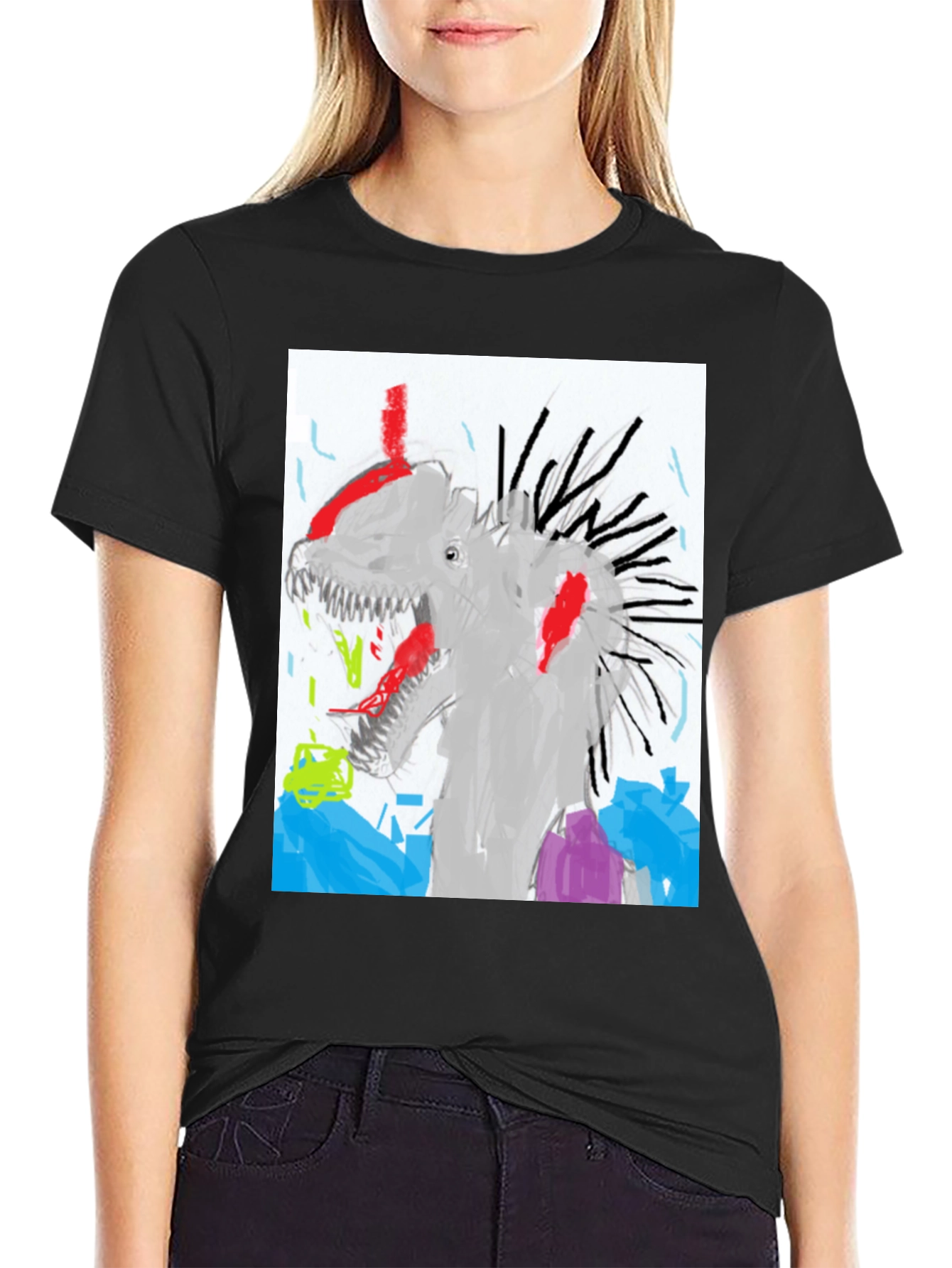 Dino Graphic T-Shirt - Unique Artistic Design