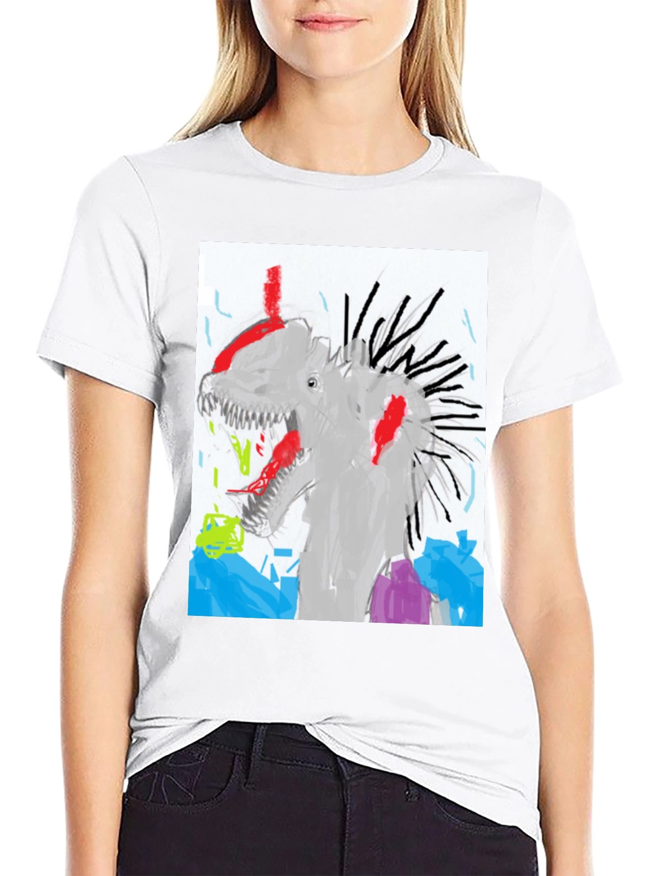 Dino Graphic T-Shirt - Unique Artistic Design