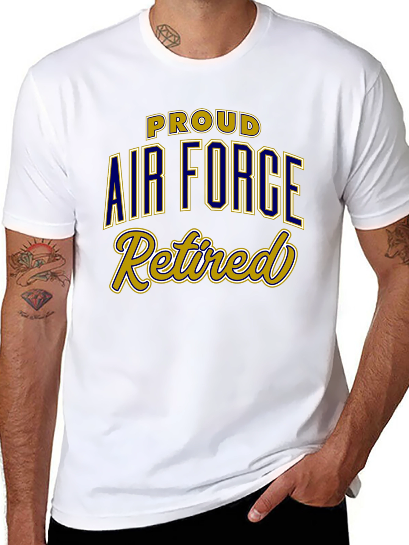 Proud Air Force Retired Black T-Shirt