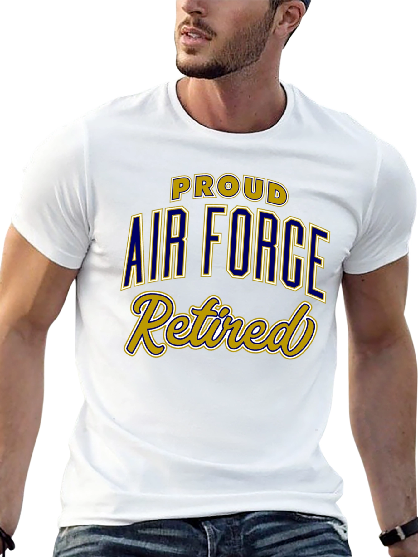 Proud Air Force Retired Black T-Shirt