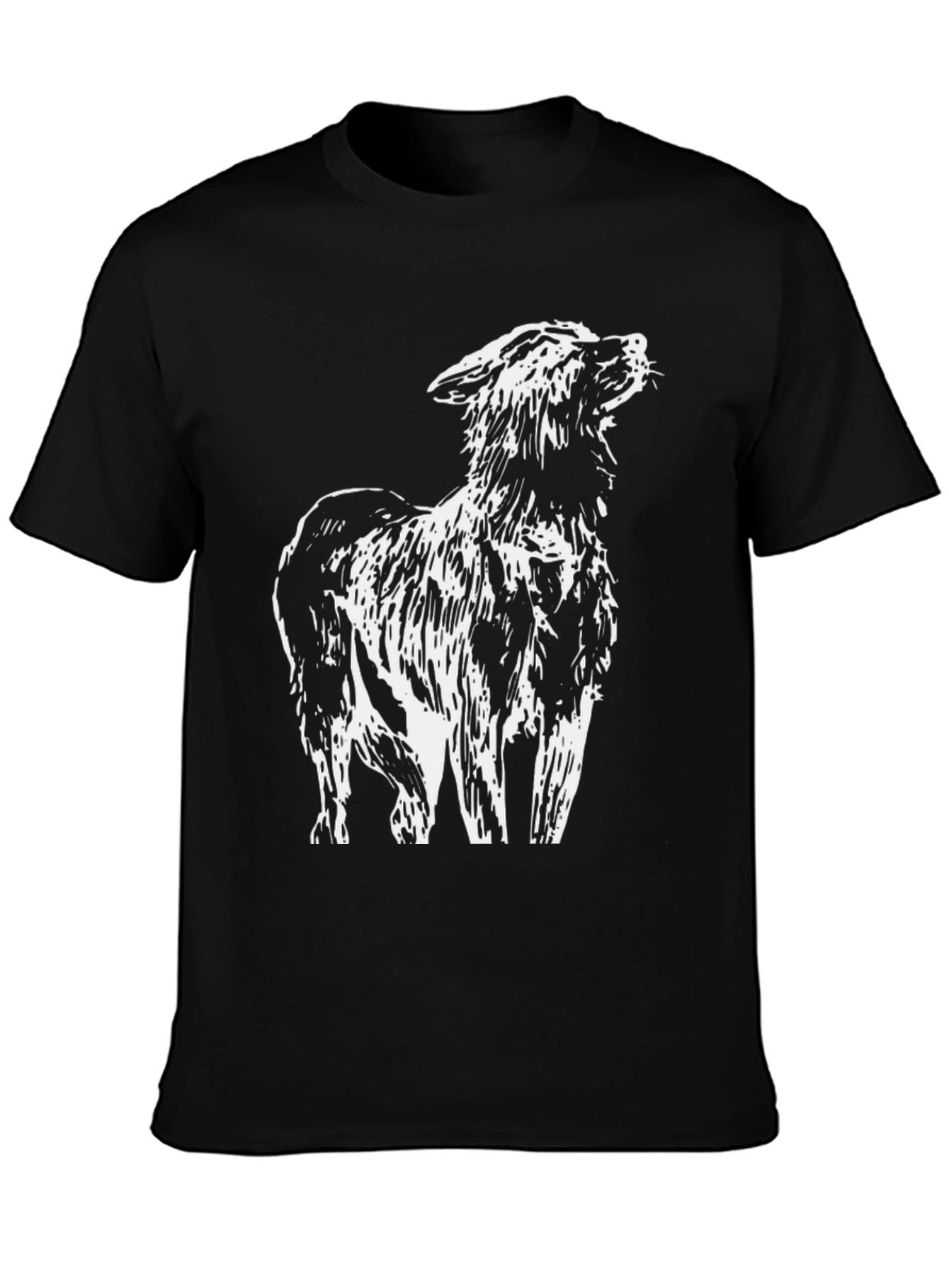 Unique Animal Design Black T-Shirt for Casual Wear