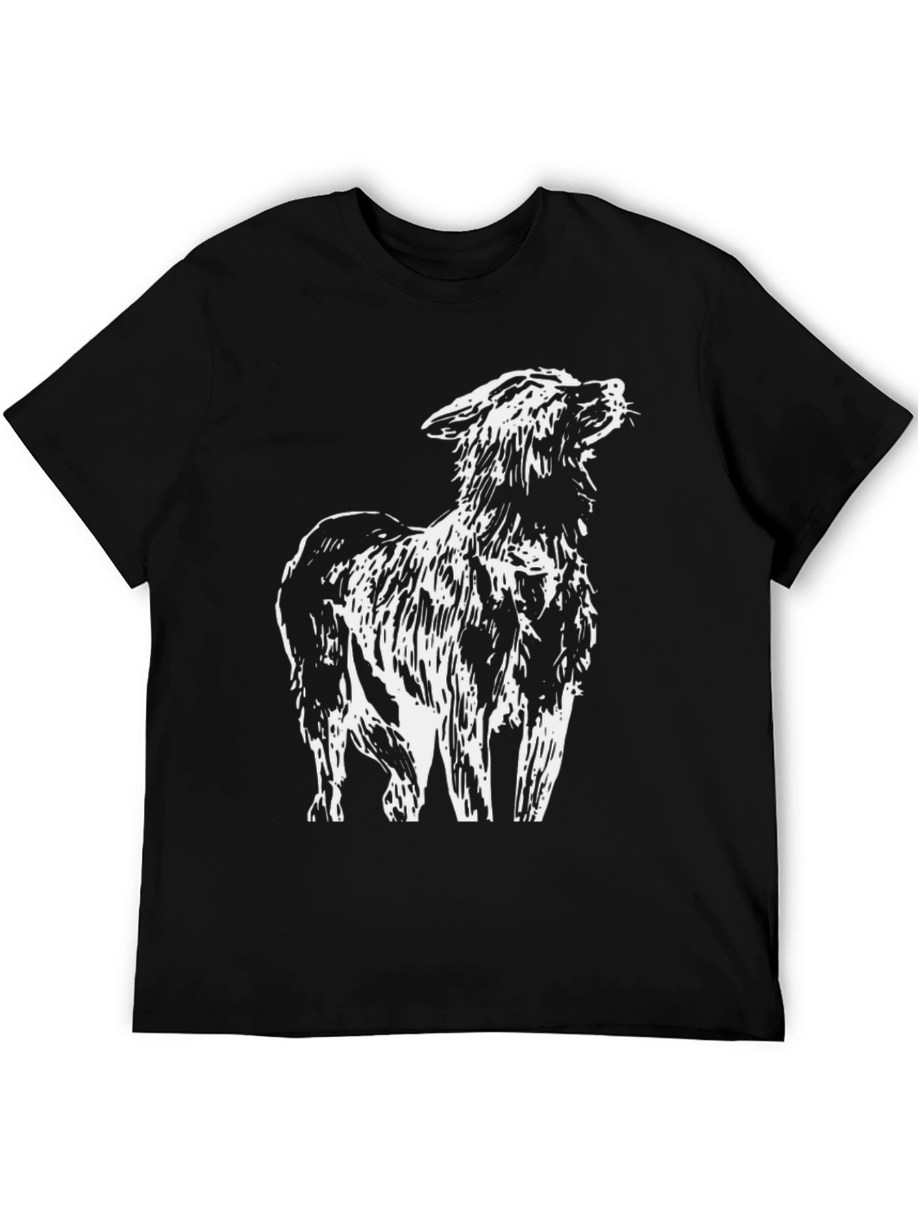 Unique Animal Design Black T-Shirt for Casual Wear