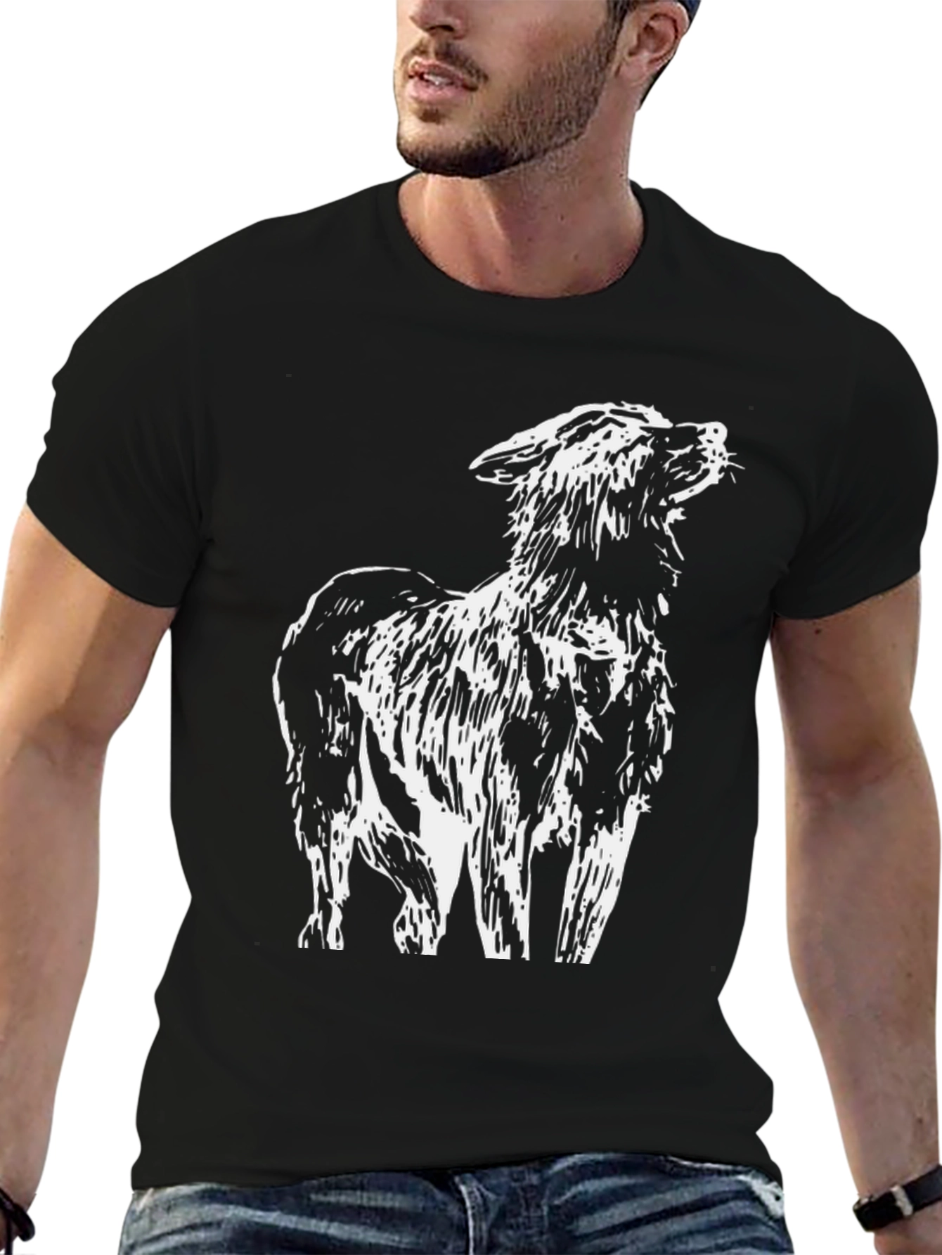 Unique Animal Design Black T-Shirt for Casual Wear