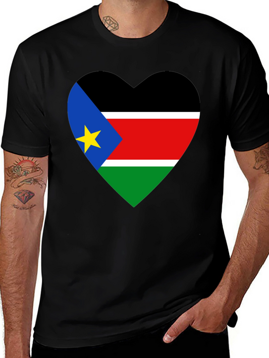 South Sudan Flag Heart T-Shirt