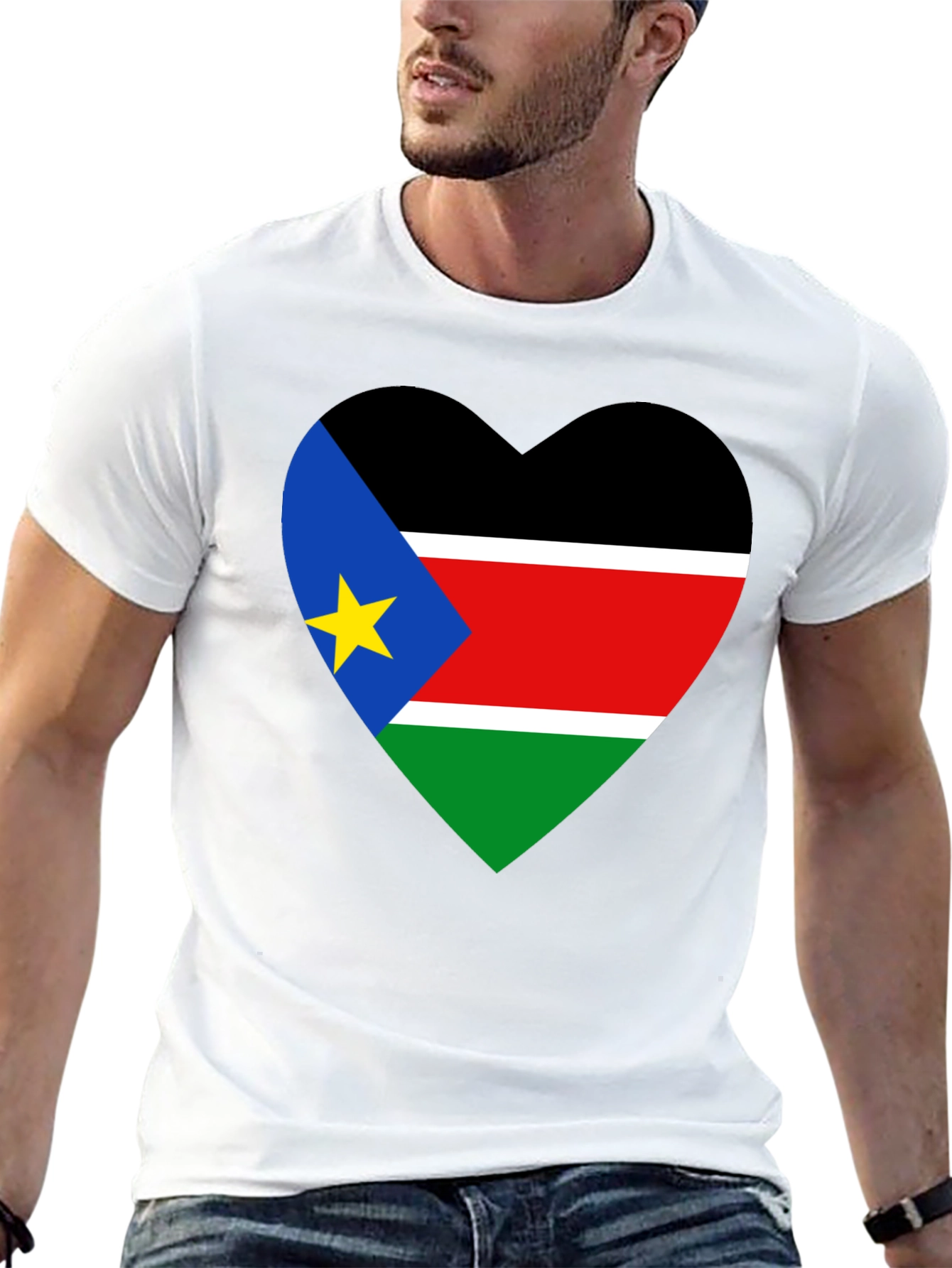 South Sudan Flag Heart T-Shirt