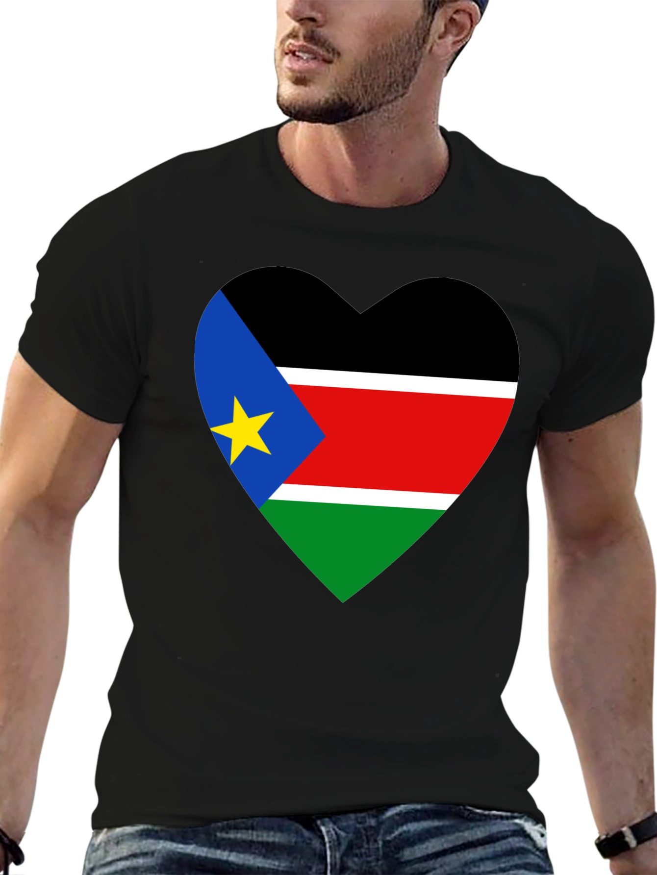 South Sudan Flag Heart T-Shirt