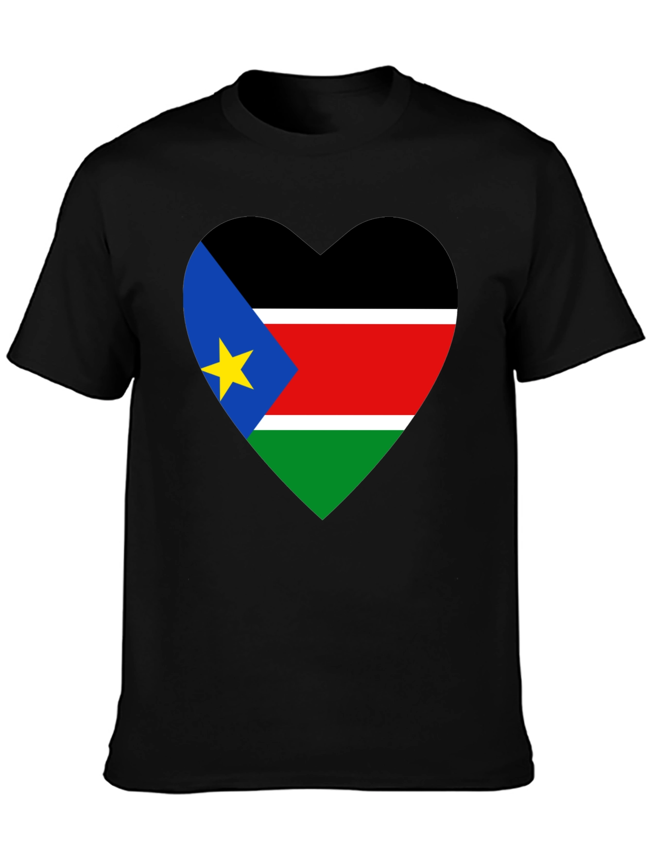 South Sudan Flag Heart T-Shirt