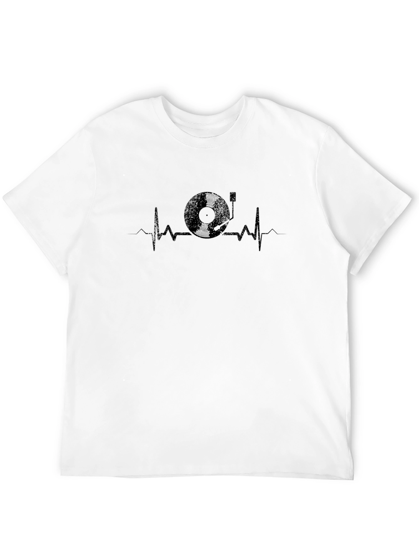 Vinyl Record Heartbeat Graphic T-Shirt