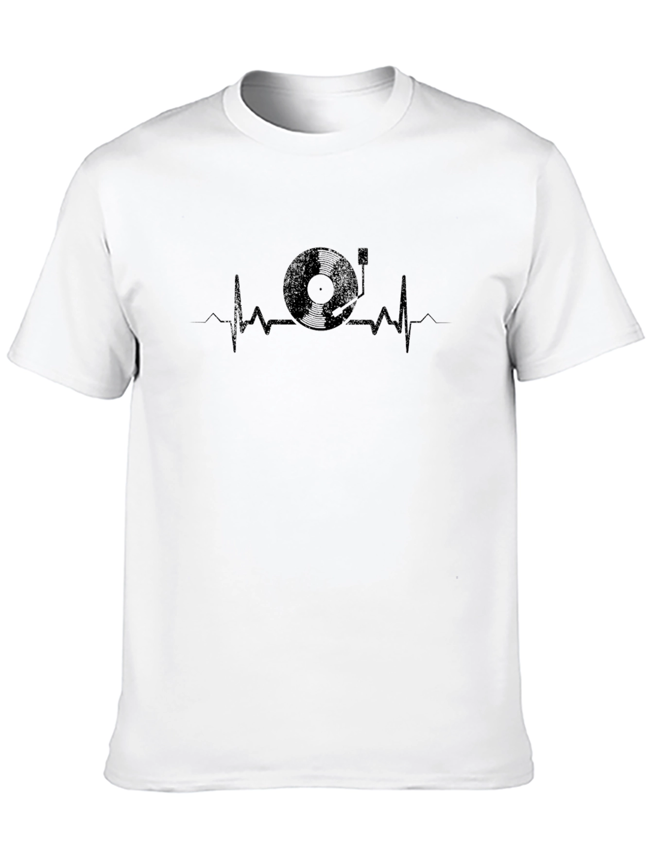 Vinyl Record Heartbeat Graphic T-Shirt