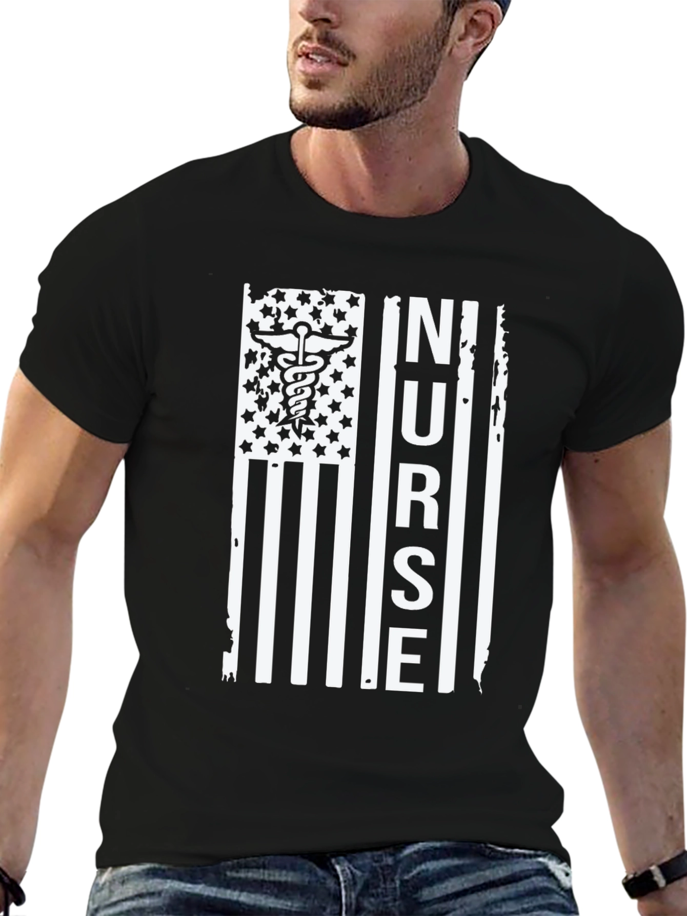 Nurse American Flag Graphic Tee