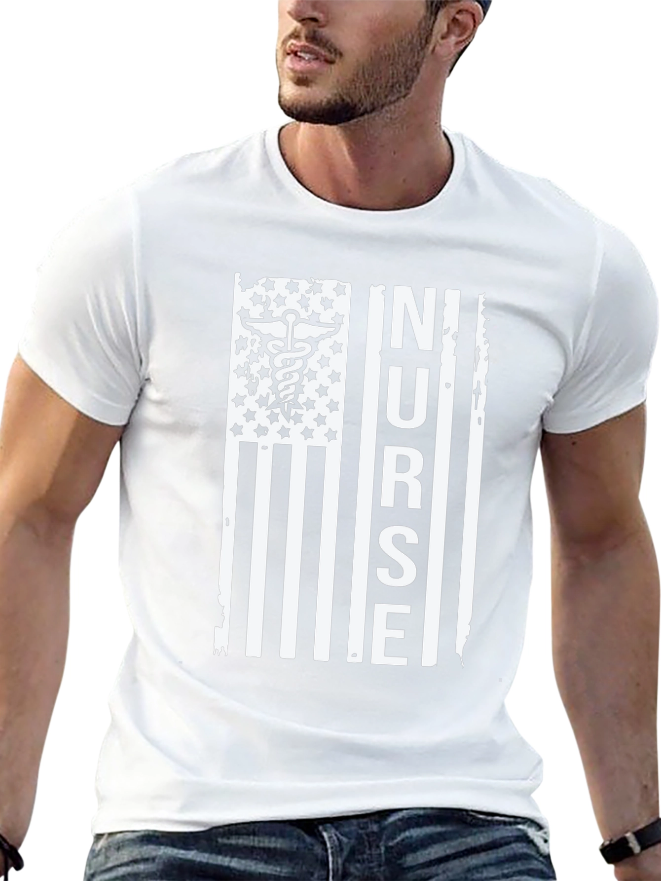 Nurse American Flag Graphic Tee