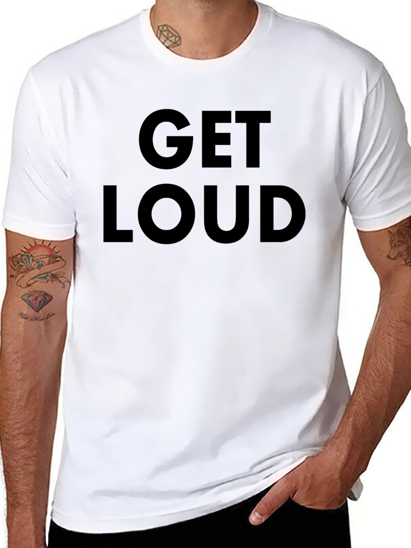 Get Loud Graphic Tee - Black Cotton T-Shirt