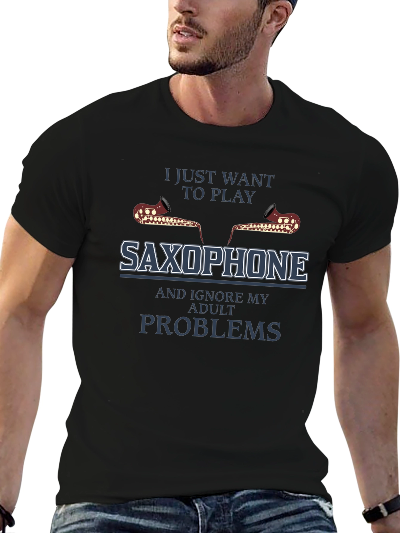 Saxophone Player T-Shirt - Ignore Adult Problems Tee