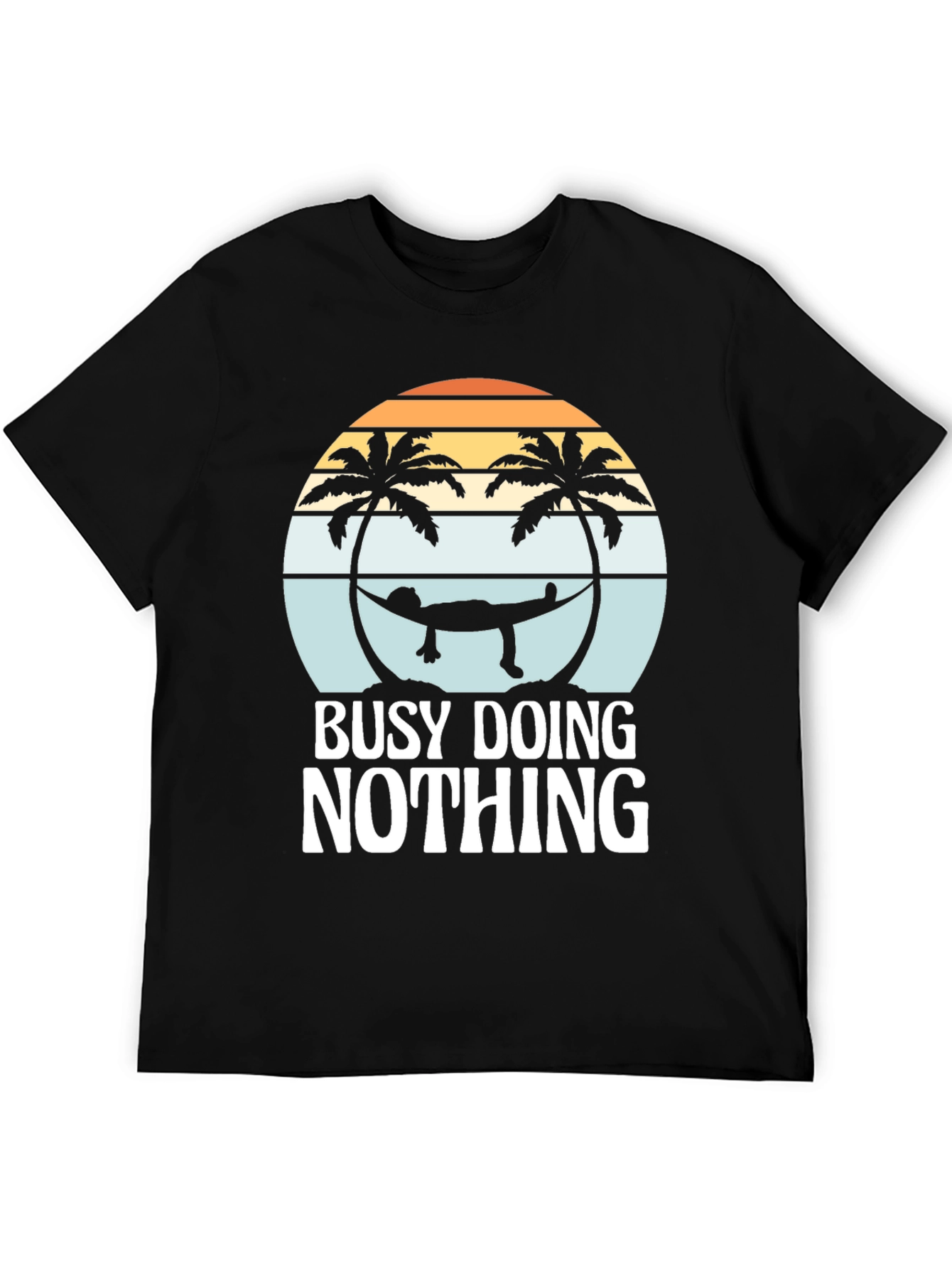 Busy Doing Nothing Graphic Tee - Relaxing Hammock Design