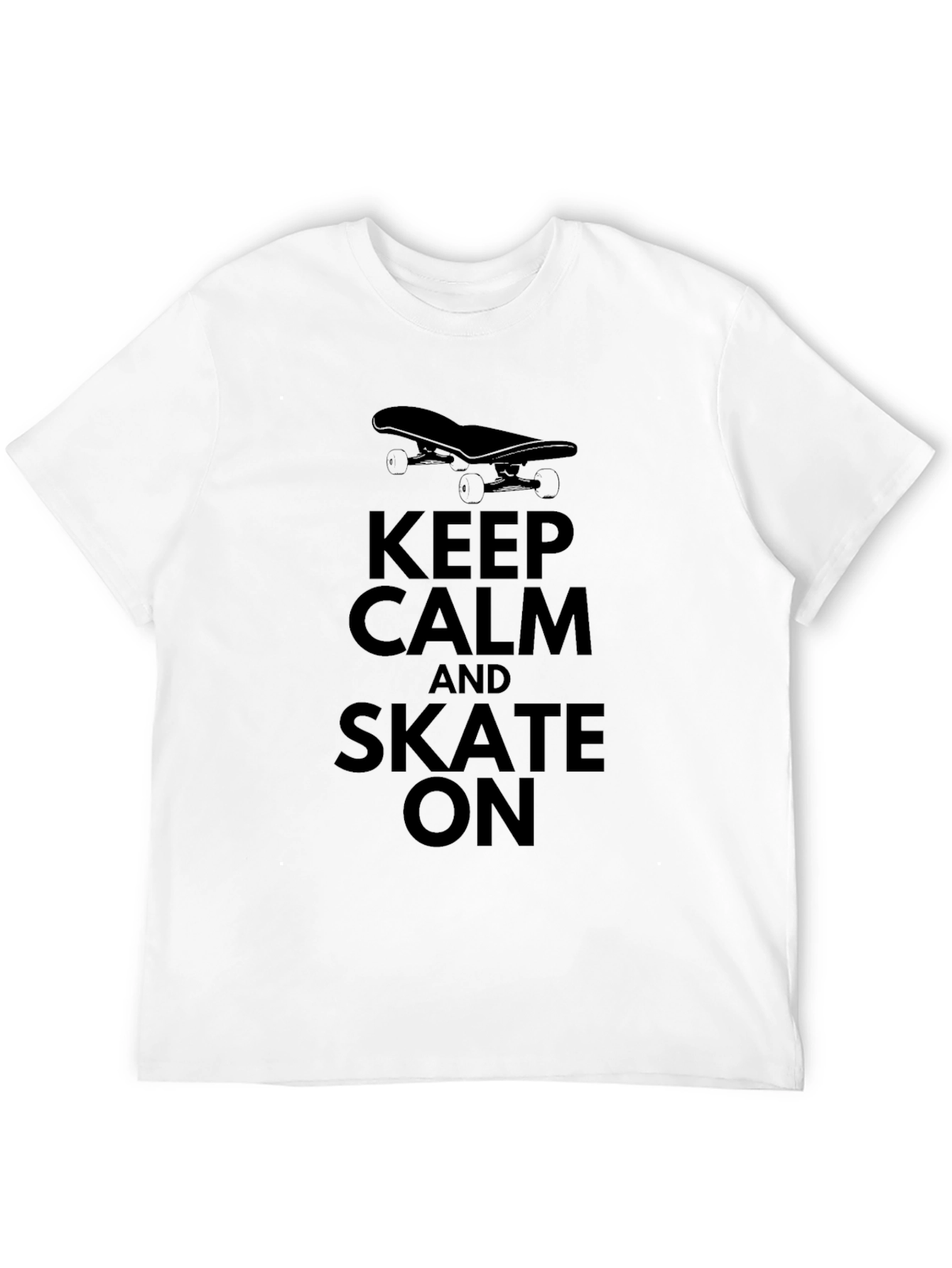 Keep Calm and Skate On Graphic Tee - Black