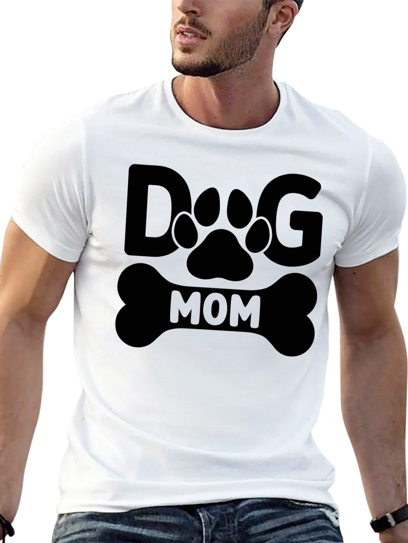 Dog Mom Graphic Tee - Black
