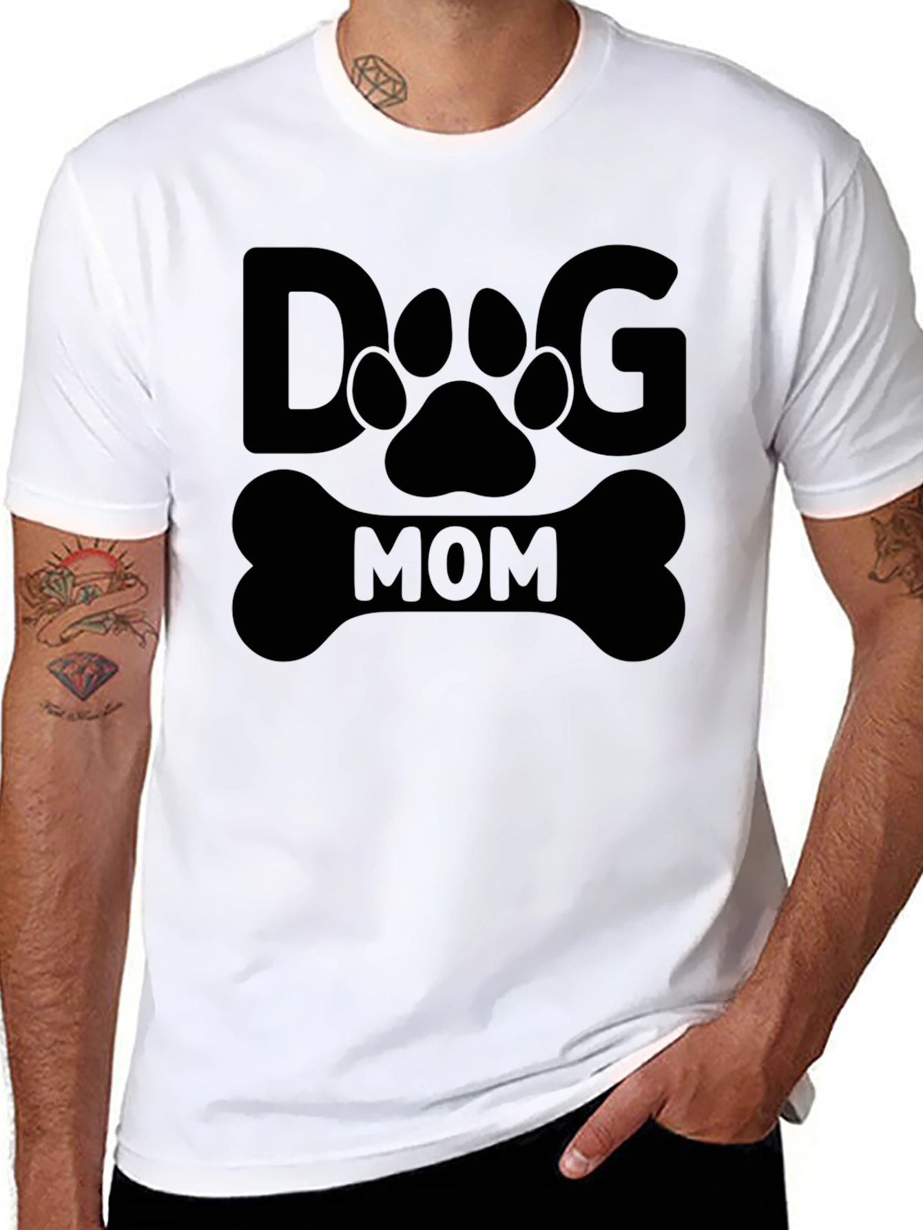 Dog Mom Graphic Tee - Black