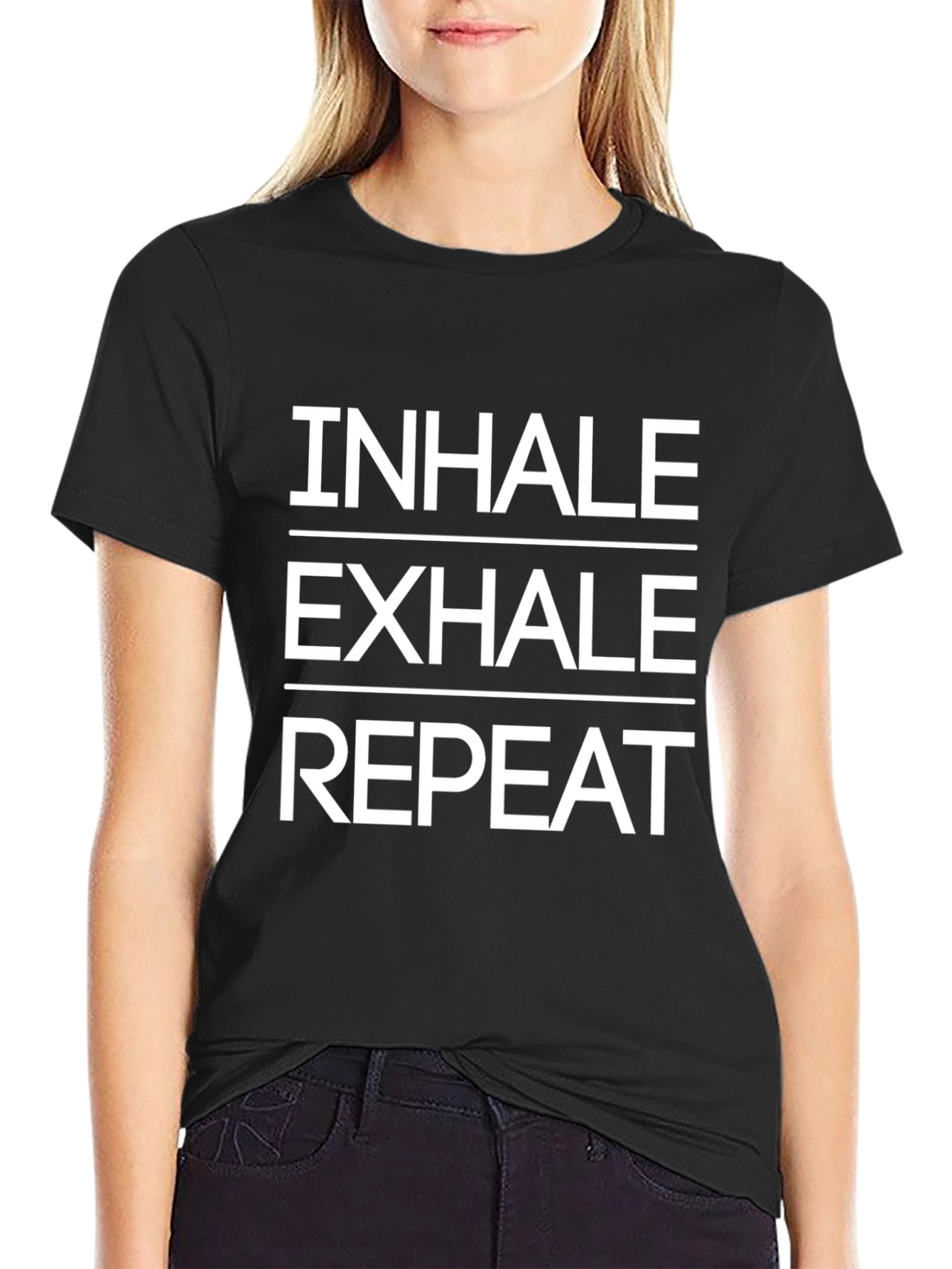 Inhale Exhale Repeat Black Graphic Tee