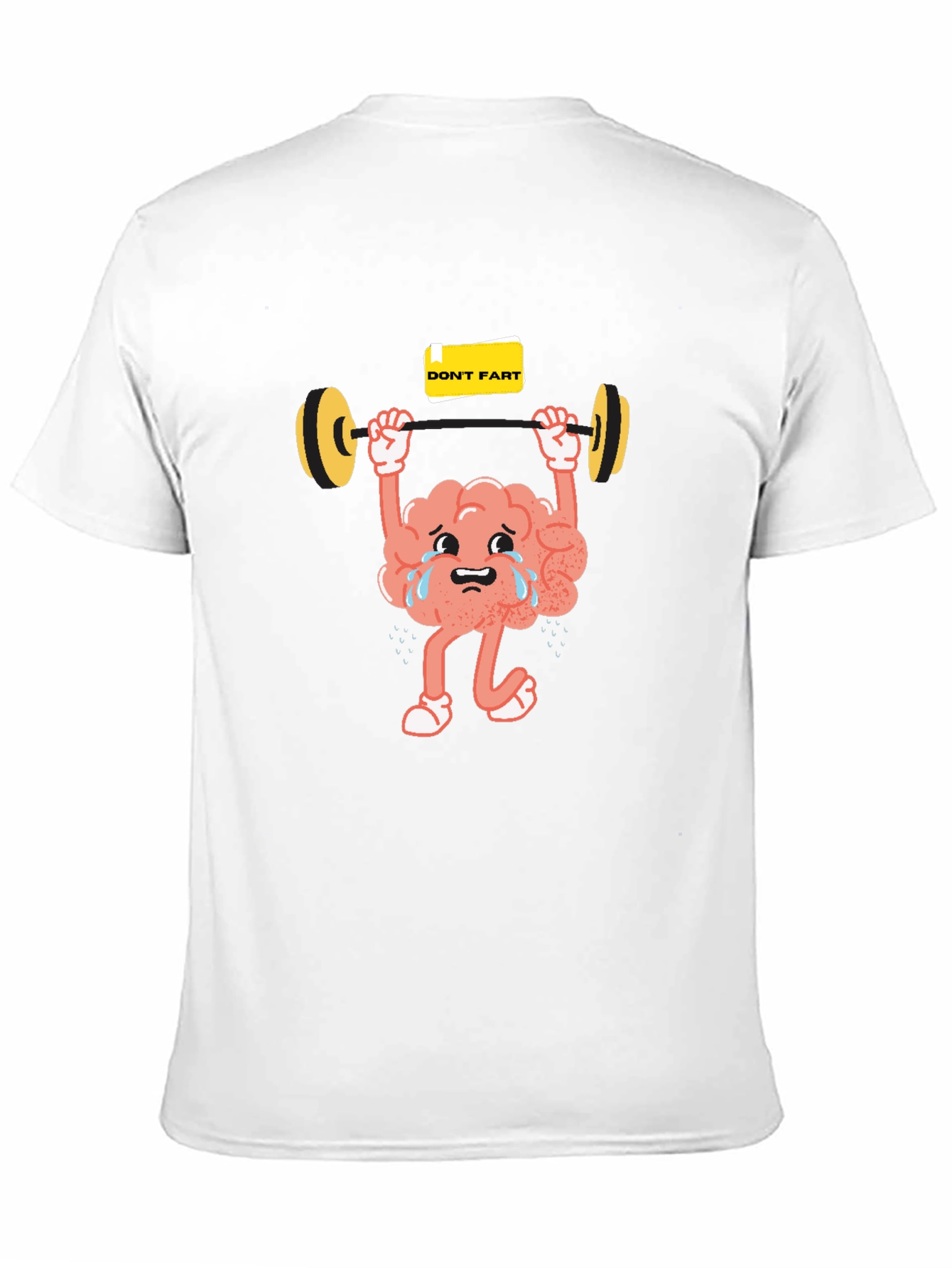 Funny Brain Lifting Weights Graphic T-Shirt