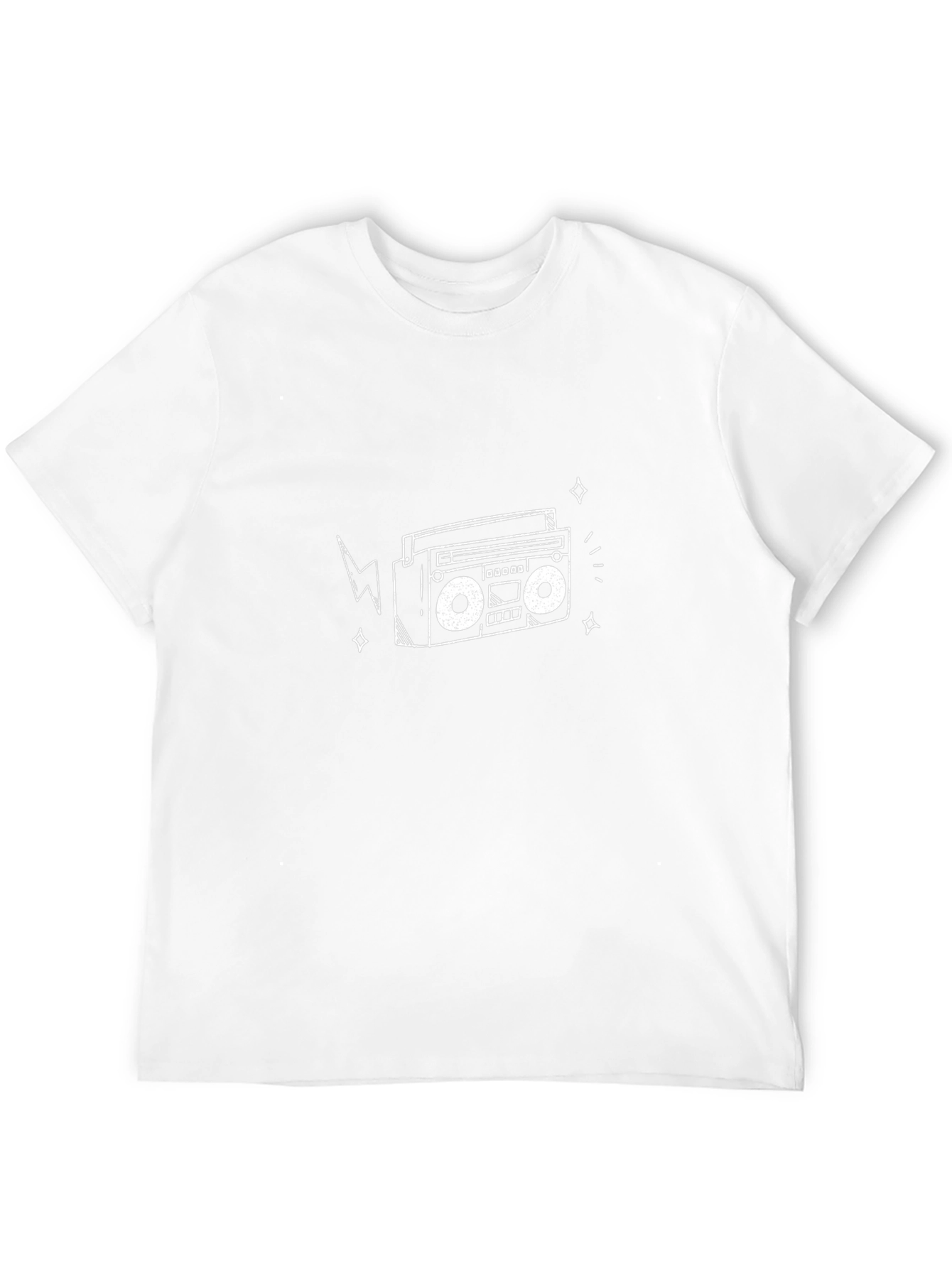Retro Boombox Graphic T-Shirt - Black